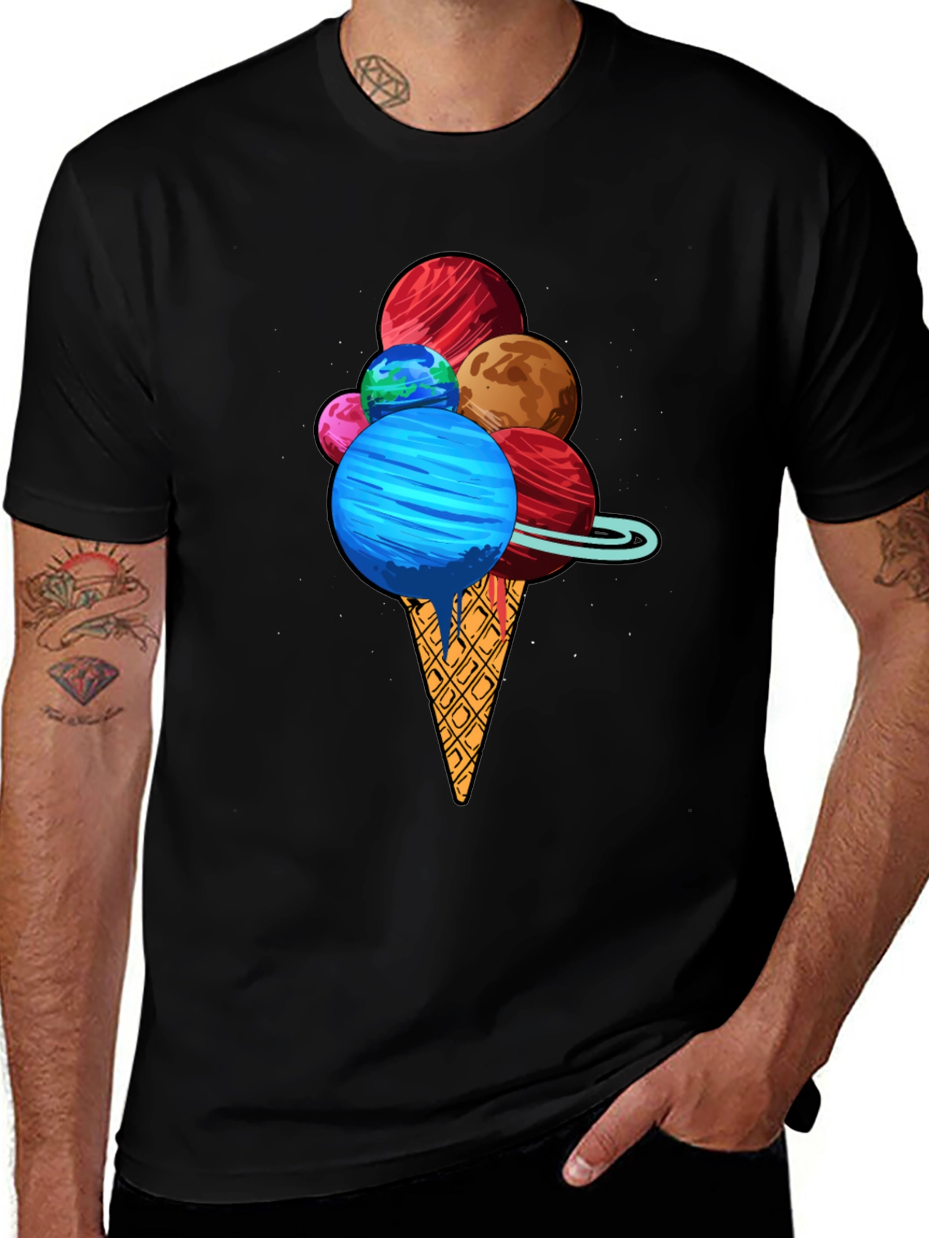 Planetary Ice Cream T-Shirt - Space Dessert Tee