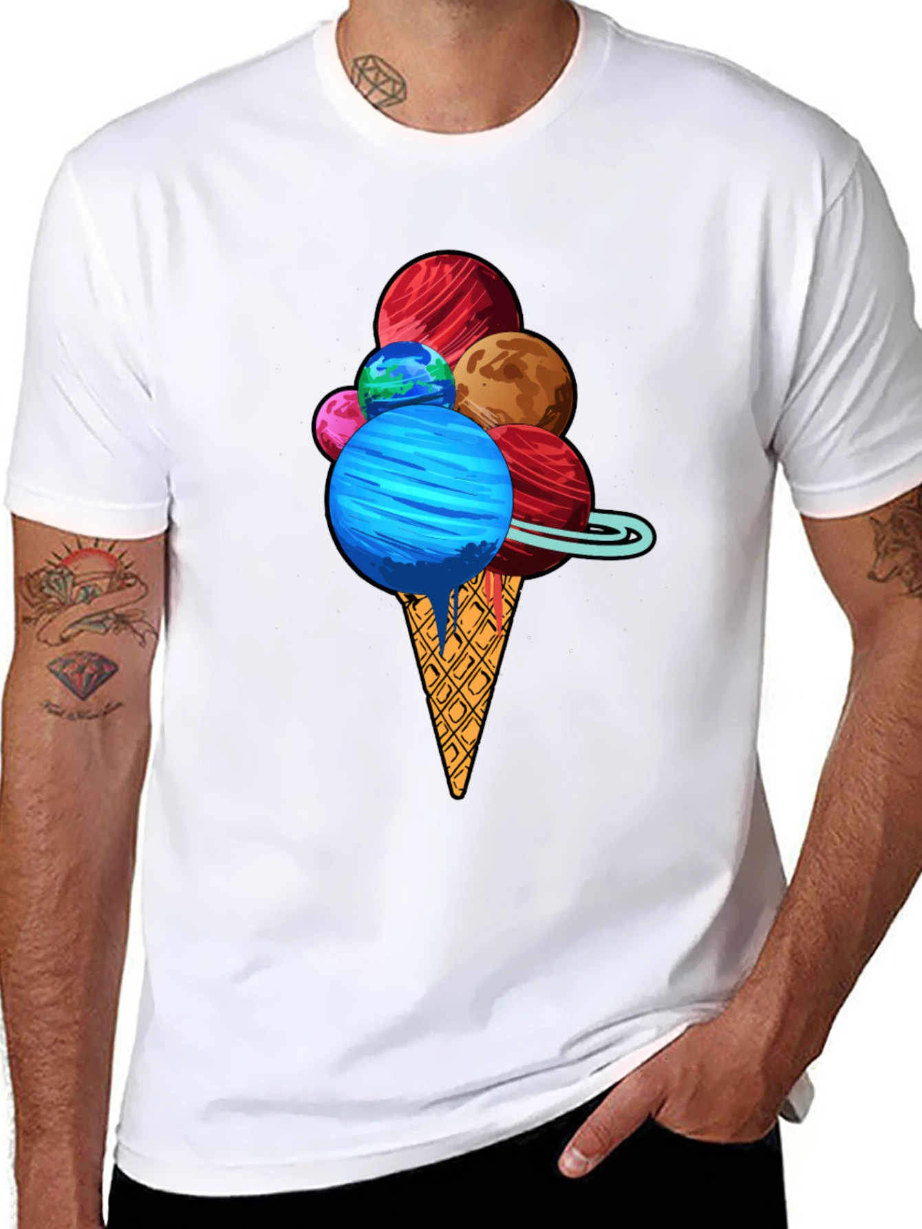 Planetary Ice Cream T-Shirt - Space Dessert Tee