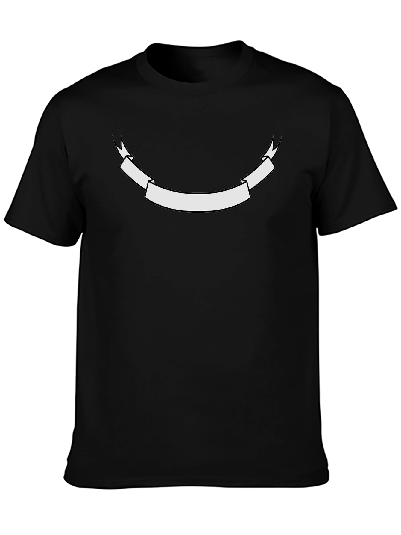 Mens Black Graphic Tee - Customizable Banner Design