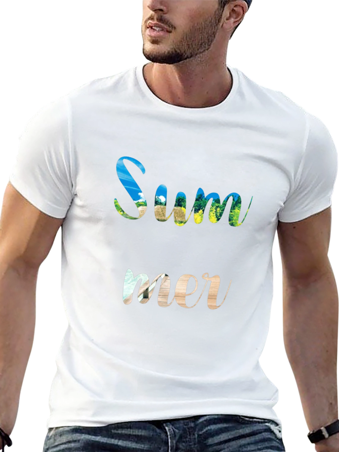 Summer Graphic Print Black T-Shirt