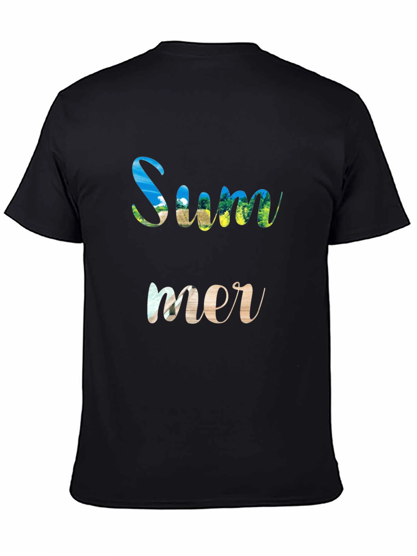Summer Graphic Print Black T-Shirt