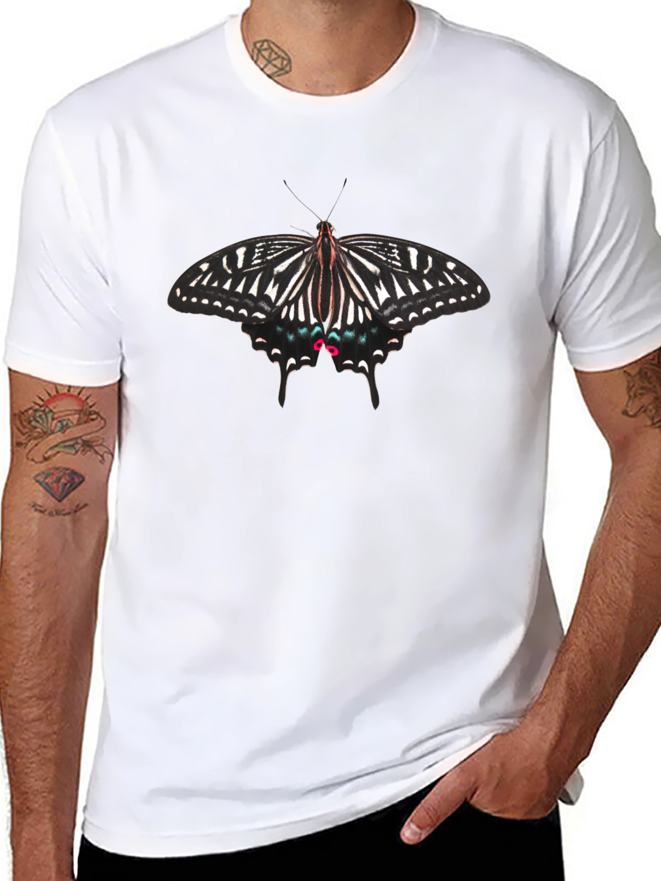 Black Butterfly Graphic T-Shirt