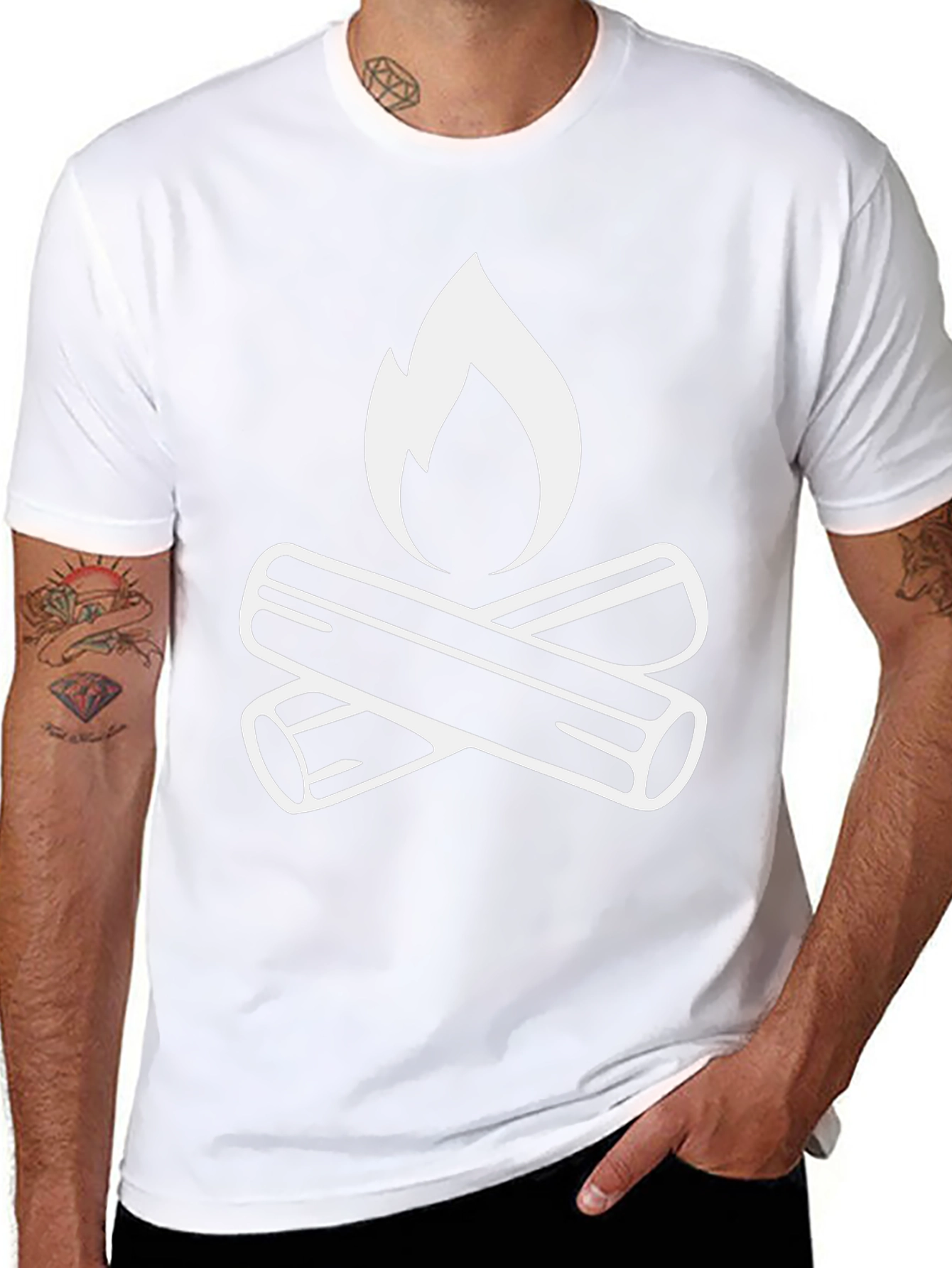 Campfire Graphic Tee - Black Cotton T-Shirt
