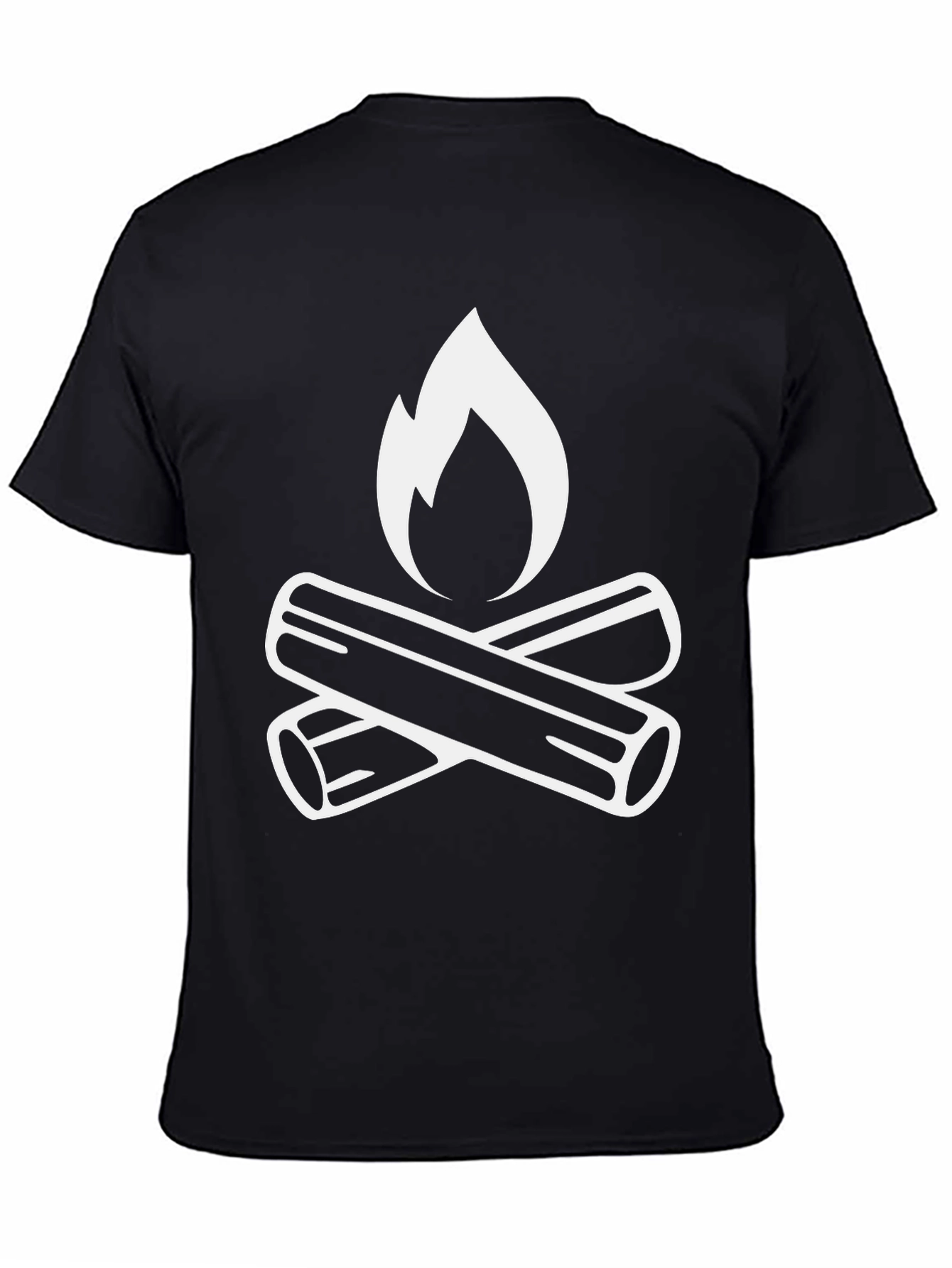 Campfire Graphic Tee - Black Cotton T-Shirt