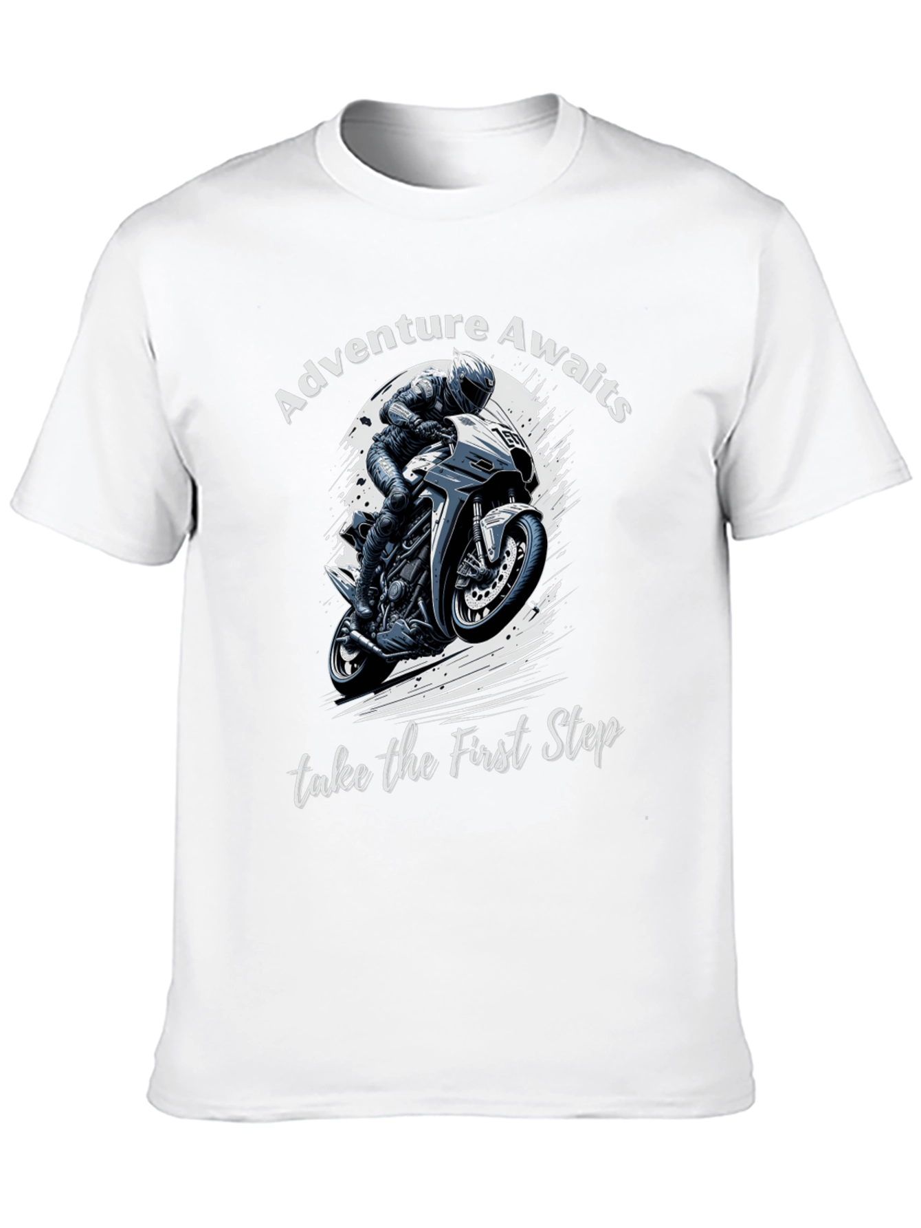 Adventure Awaits Tee - Motorcycle Rider Graphic T-Shirt