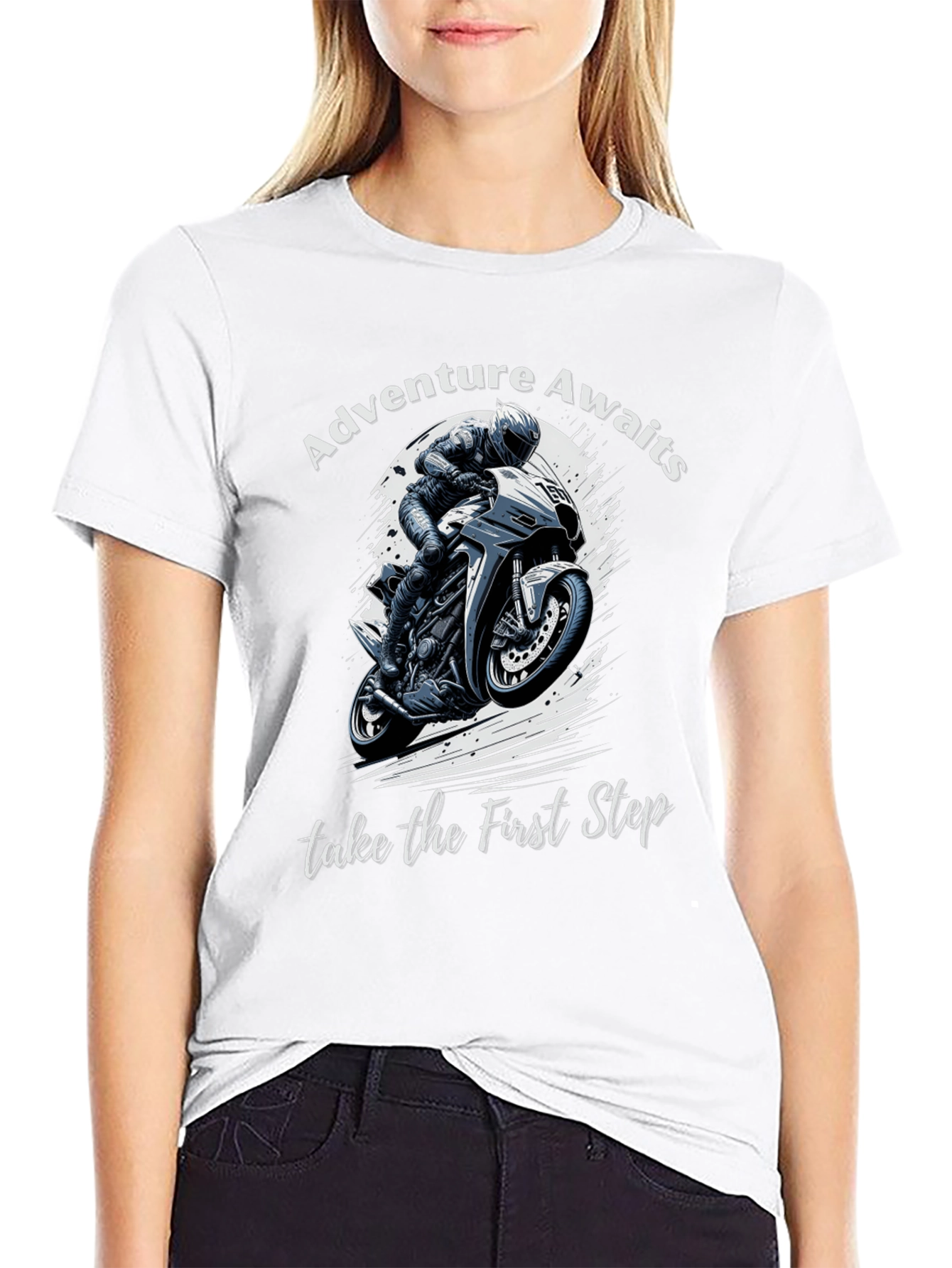 Adventure Awaits Tee - Motorcycle Rider Graphic T-Shirt