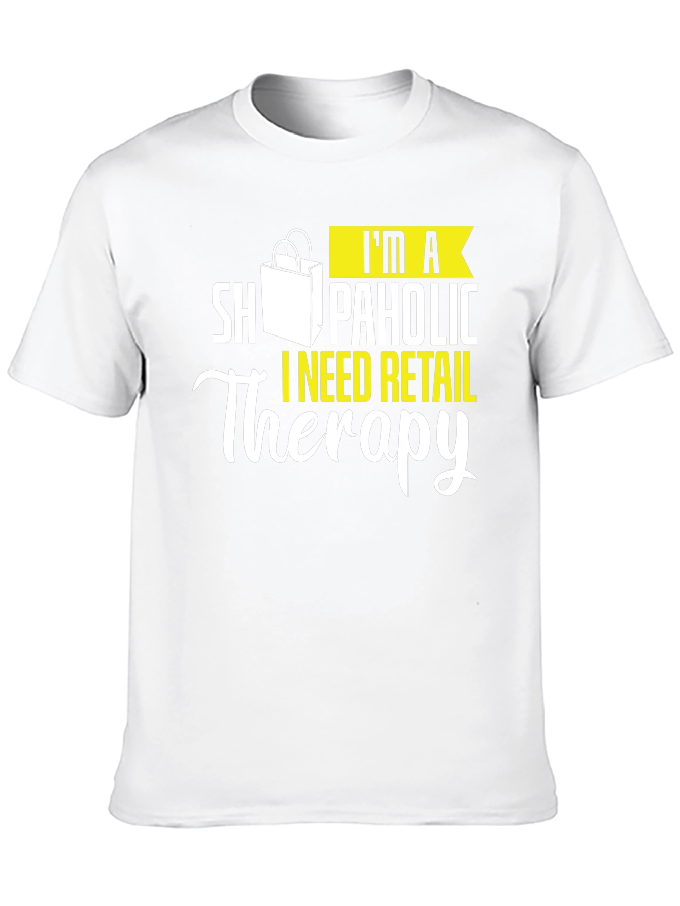Retail Therapy Graphic Tee - Black Cotton T-Shirt