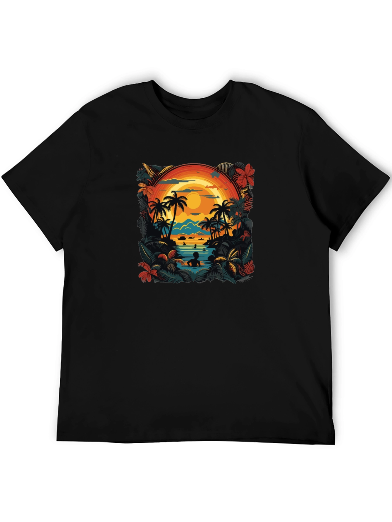 Tropical Sunset Graphic Tee - Island Vibes