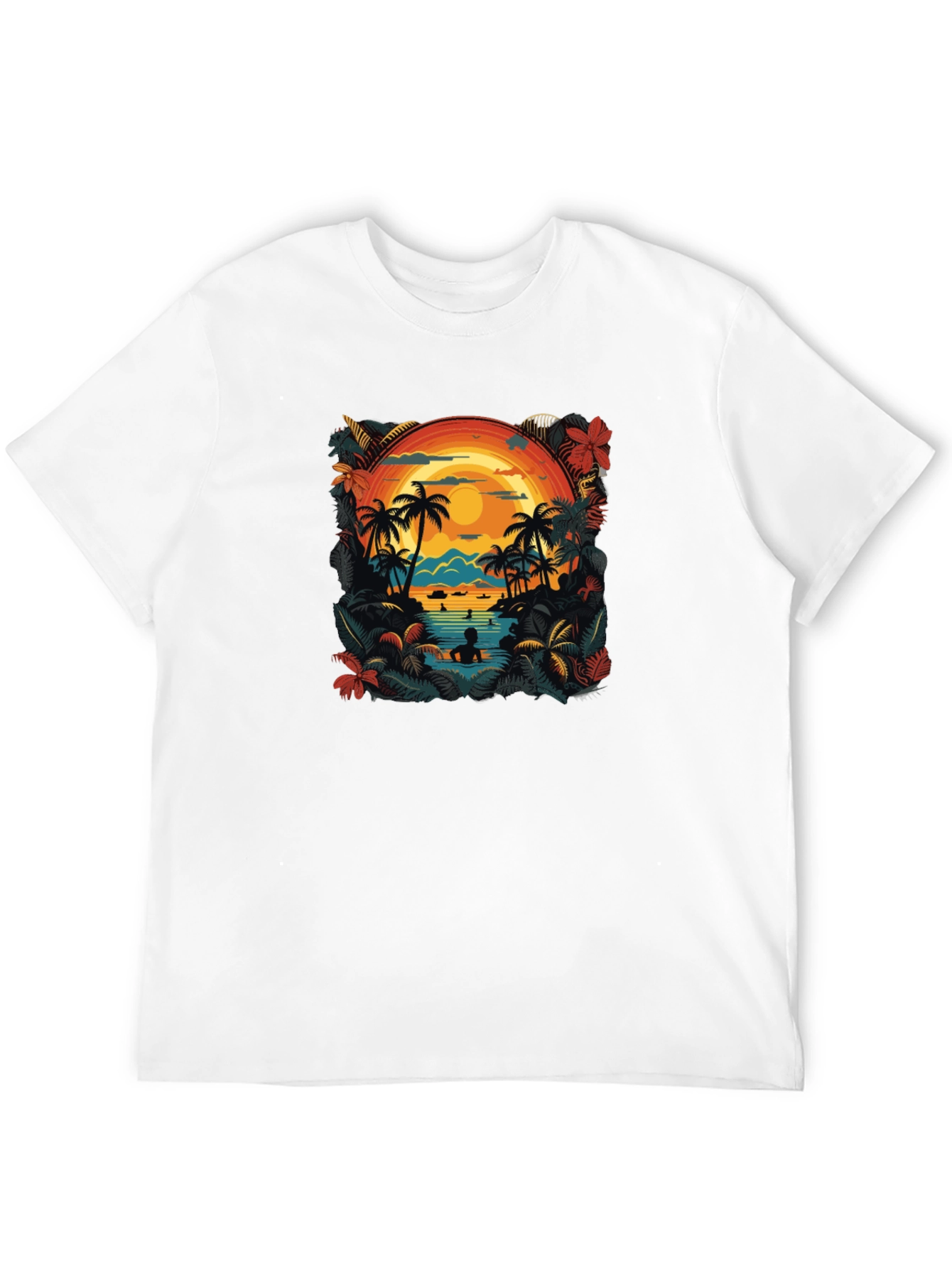 Tropical Sunset Graphic Tee - Island Vibes