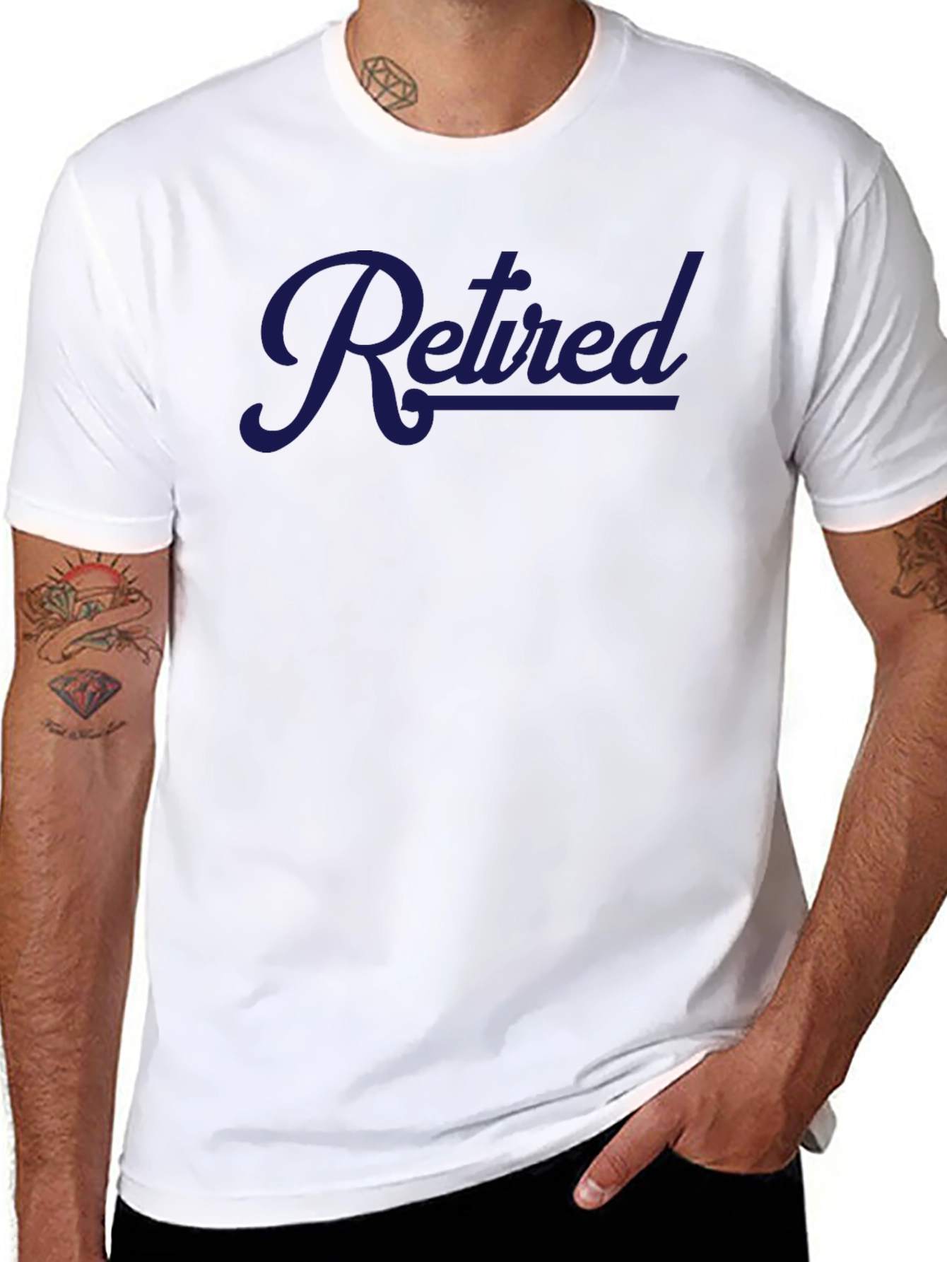 Retired Graphic Tee - Mens Casual Black T-Shirt