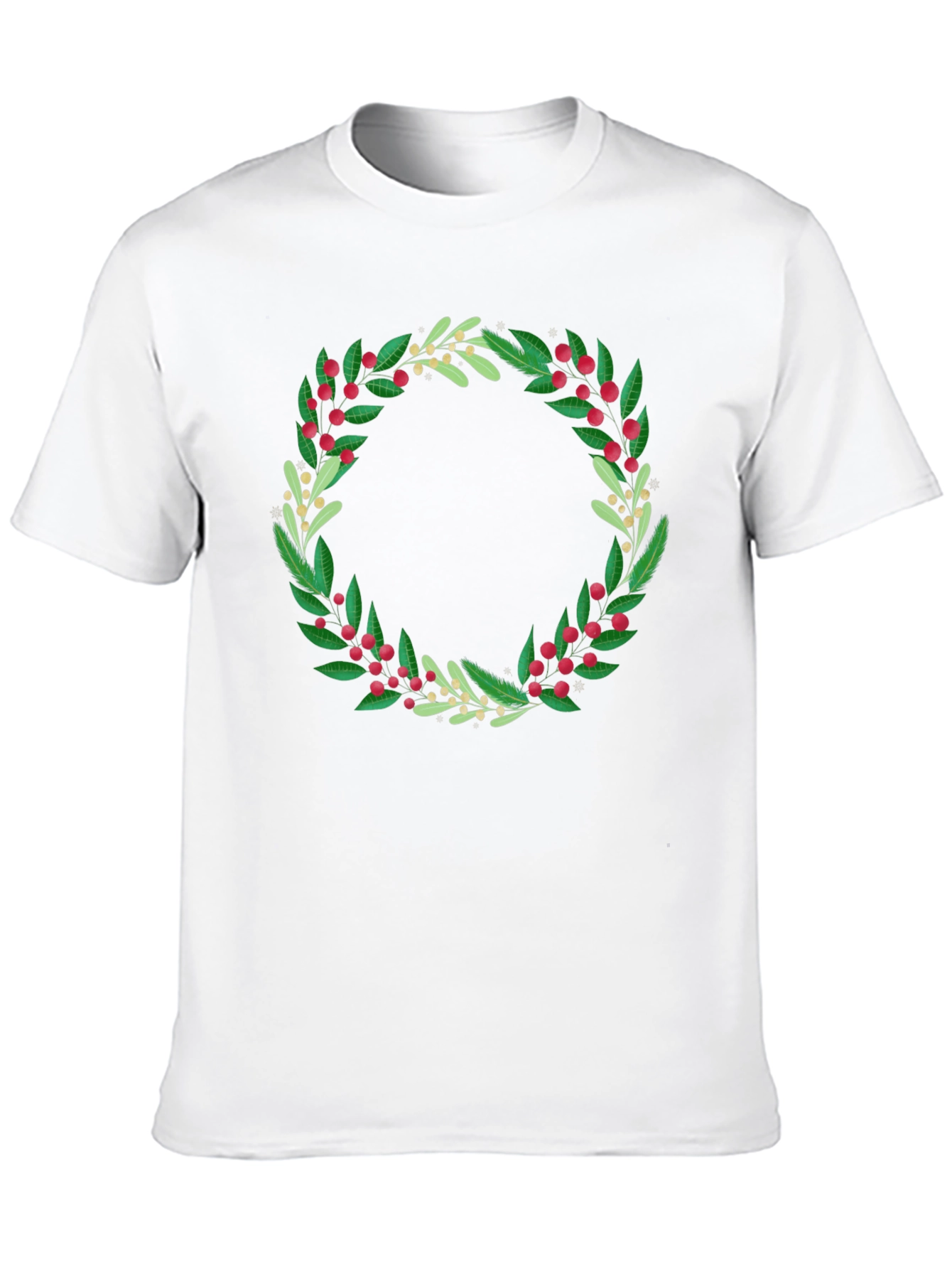 Festive Foliage Wreath Graphic Tee - Unisex