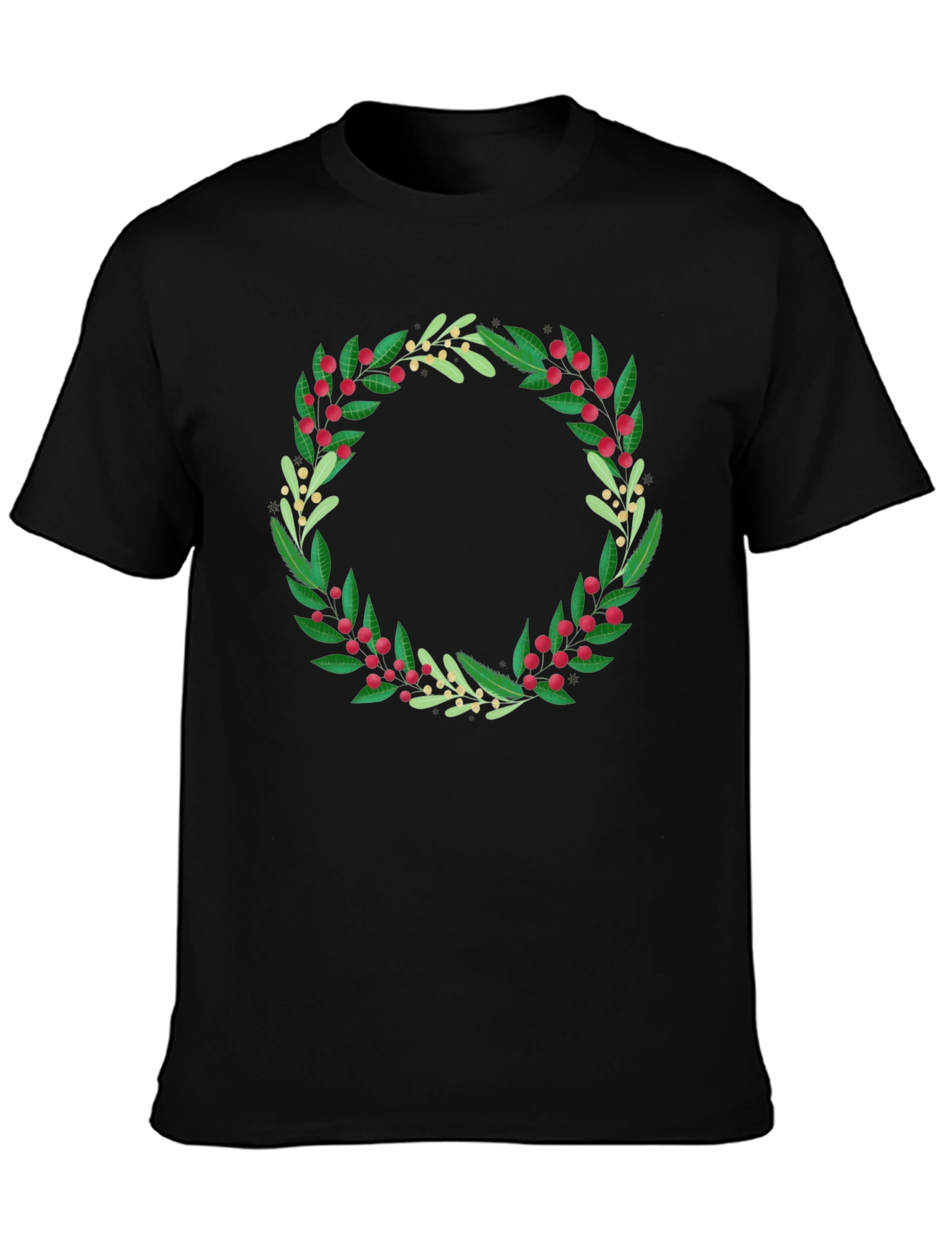 Festive Foliage Wreath Graphic Tee - Unisex
