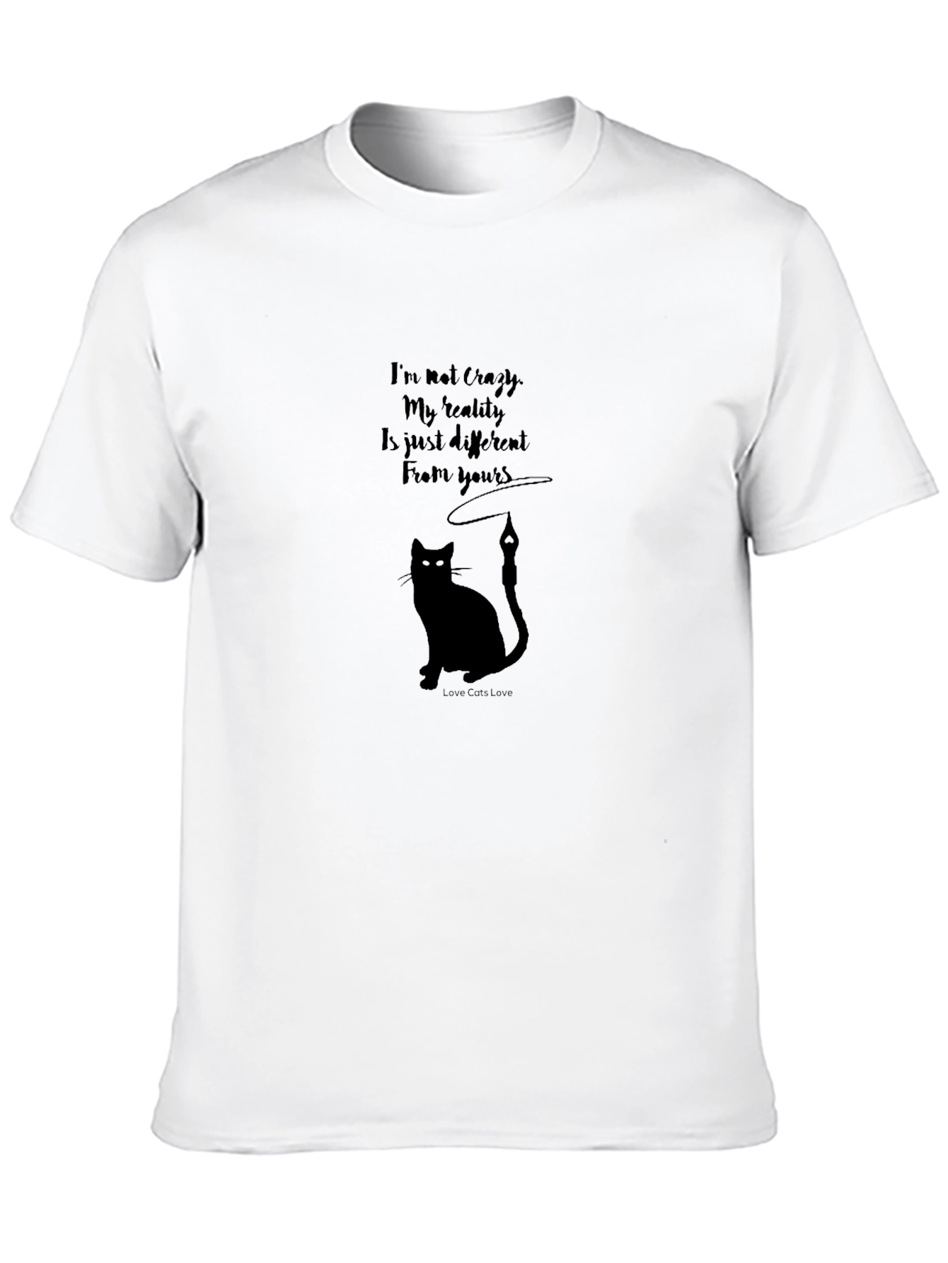 Crazy Cat Lover T-Shirt - Black Crew Neck