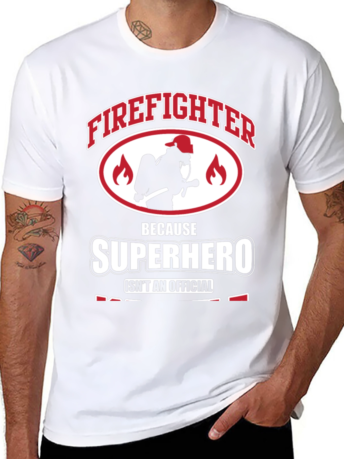 Firefighter Superhero Graphic Tee - Heroic Design