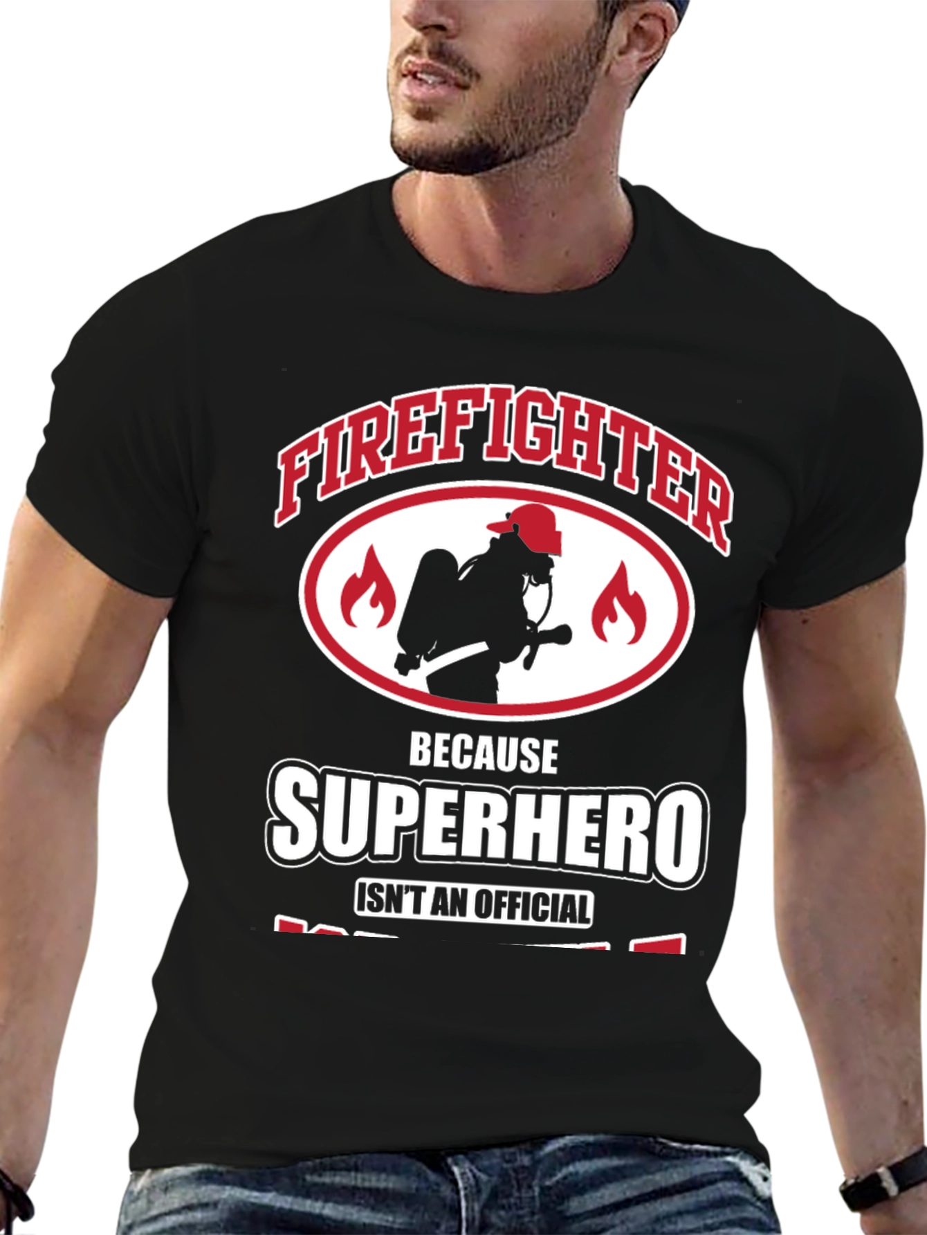 Firefighter Superhero Graphic Tee - Heroic Design
