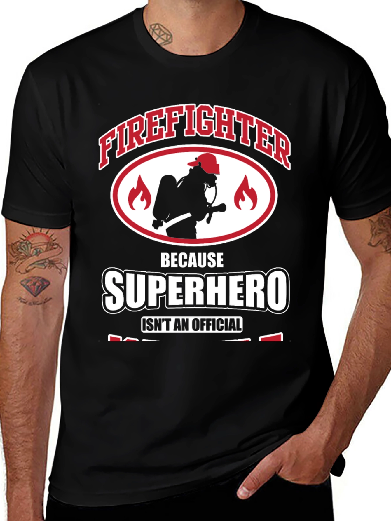 Firefighter Superhero Graphic Tee - Heroic Design