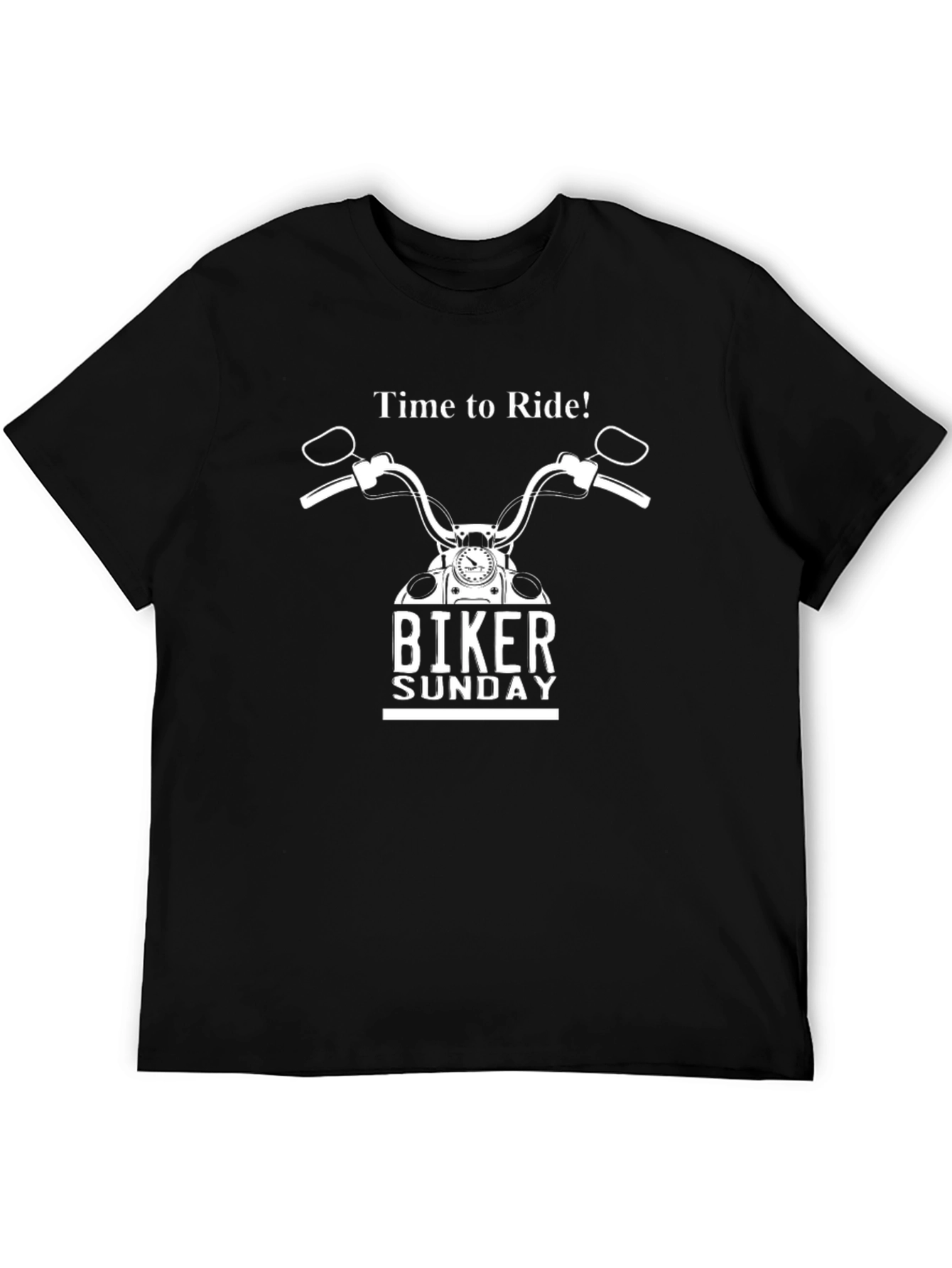 Biker Sunday Black T-Shirt - Time to Ride