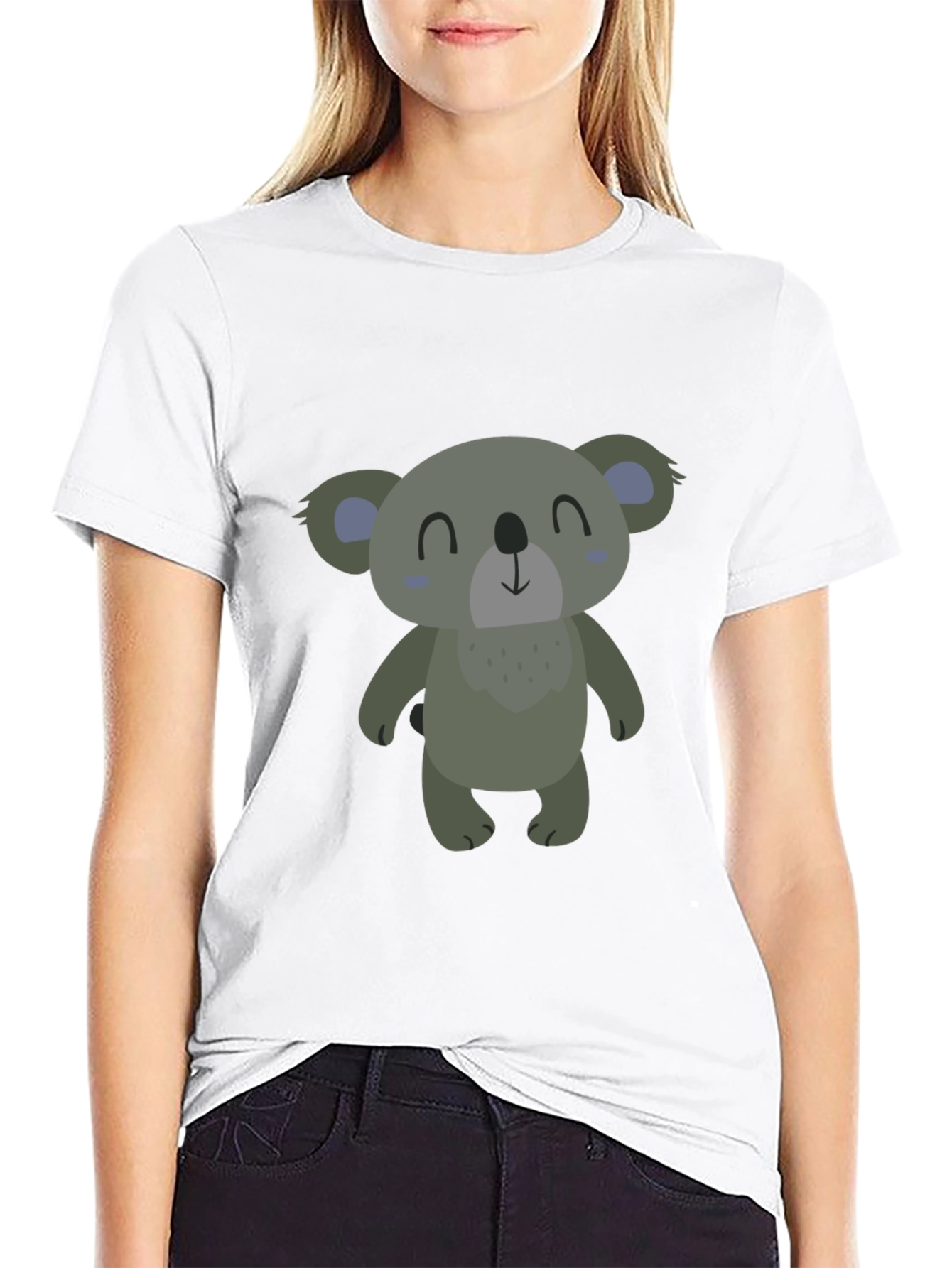Cute Koala Graphic Black T-Shirt