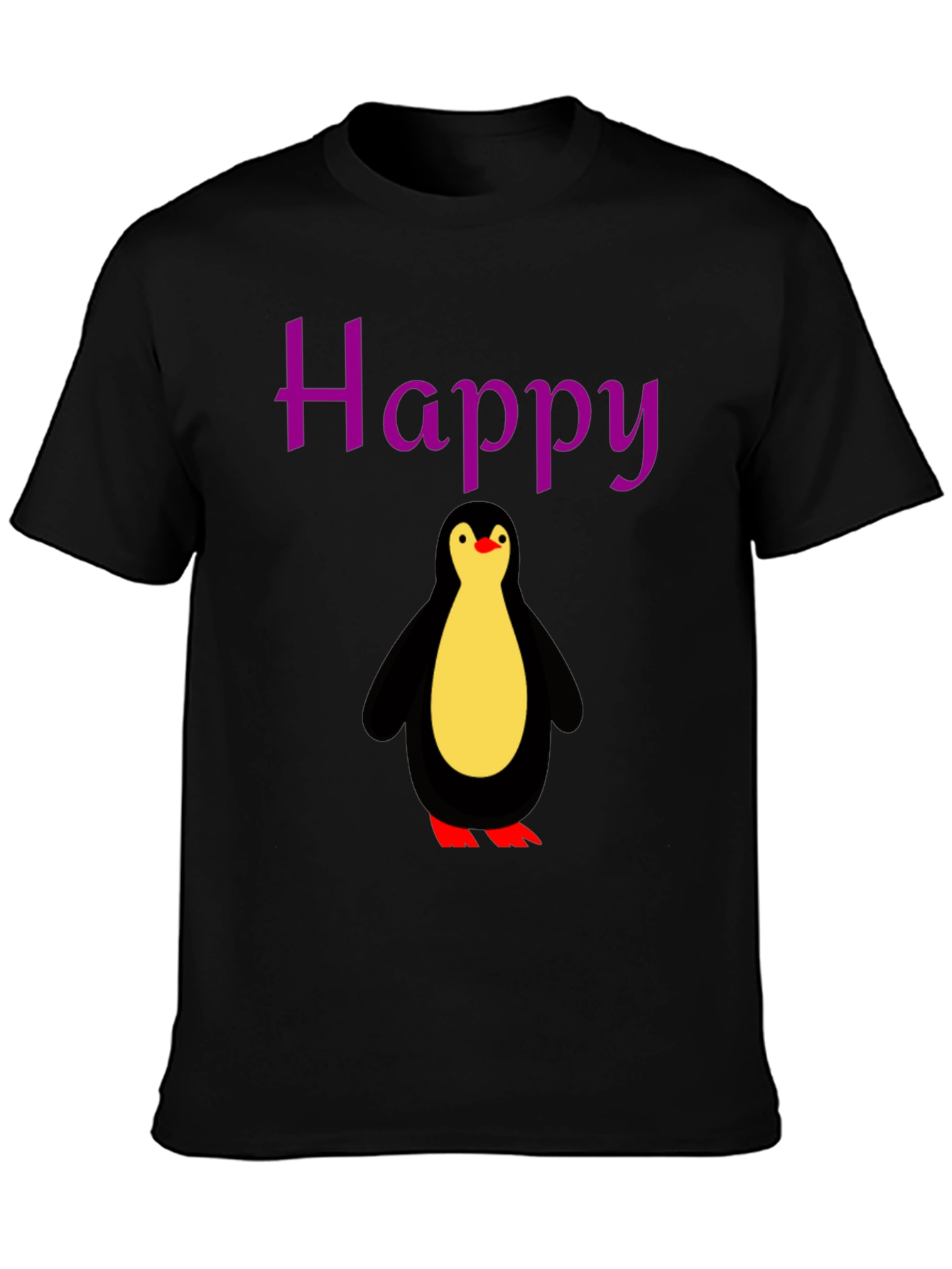 Happy Penguin Graphic Tee - Black