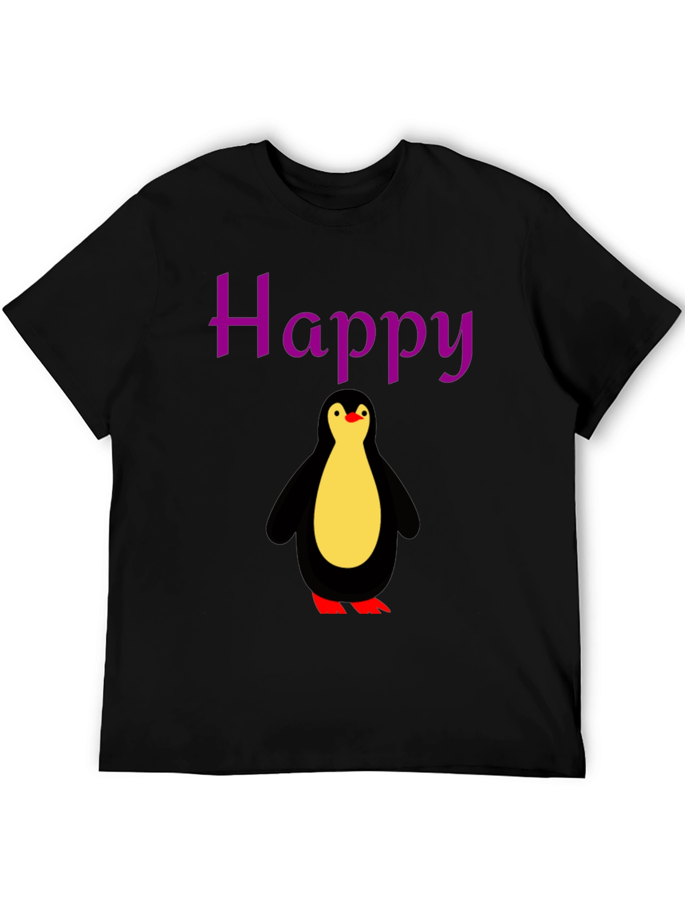 Happy Penguin Graphic Tee - Black