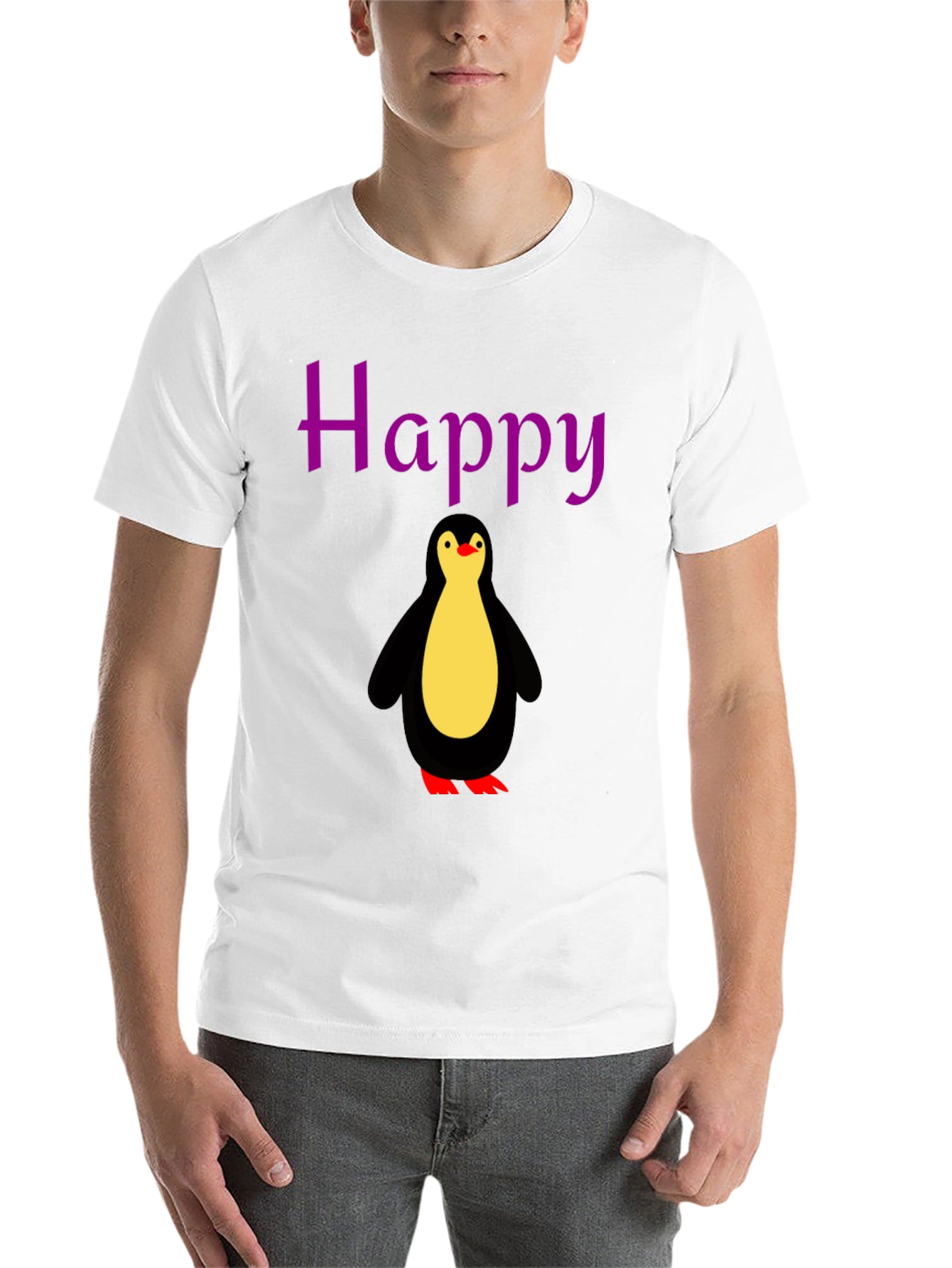 Happy Penguin Graphic Tee - Black
