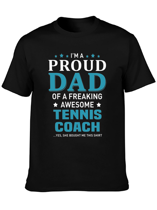 Proud Dad Tennis Coach T-Shirt - Gift for Tennis Dad