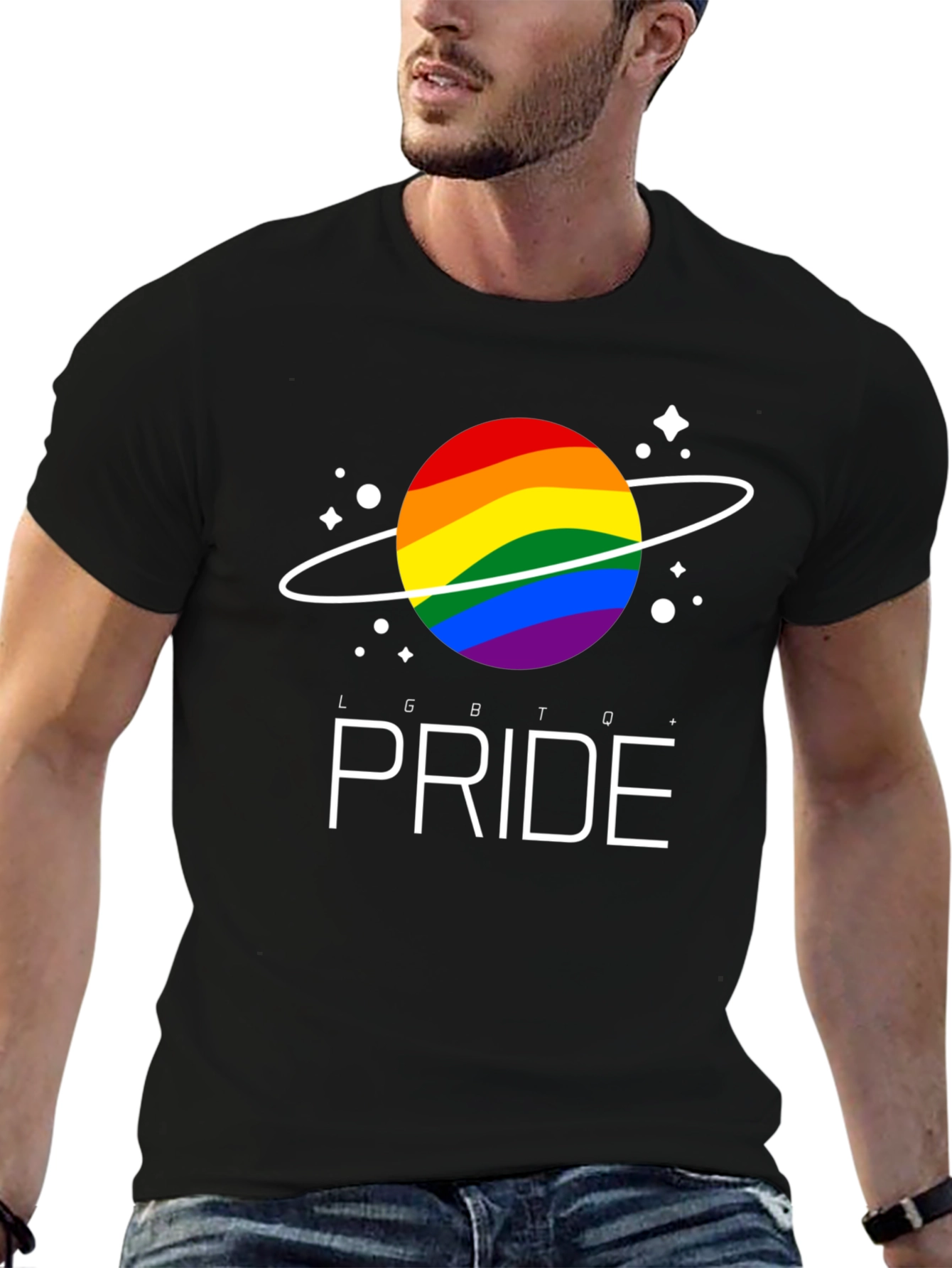 LGBTQ Pride Planet T-Shirt - Unisex Black Tee