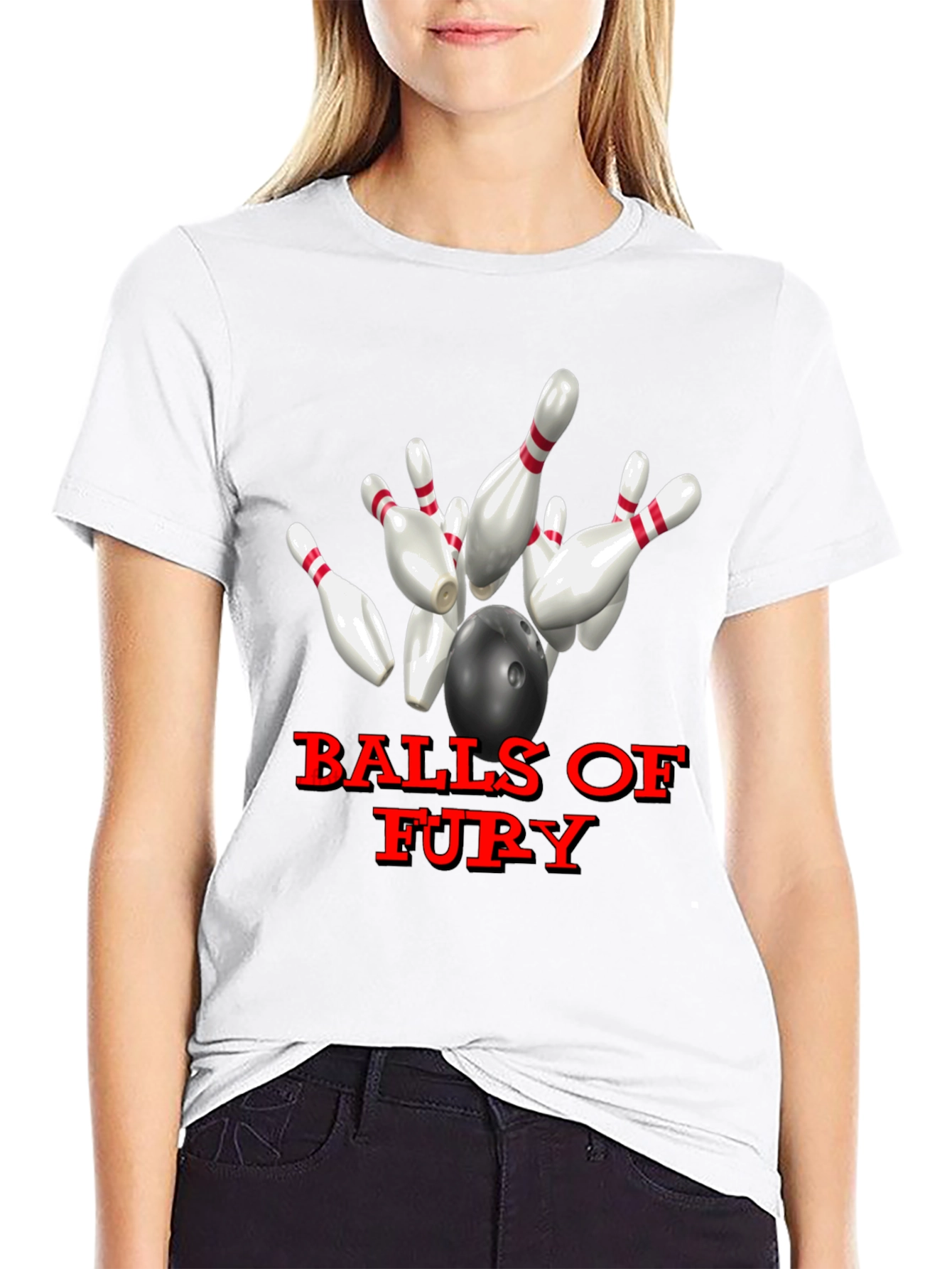 Balls of Fury Bowling T-Shirt - Strike Design