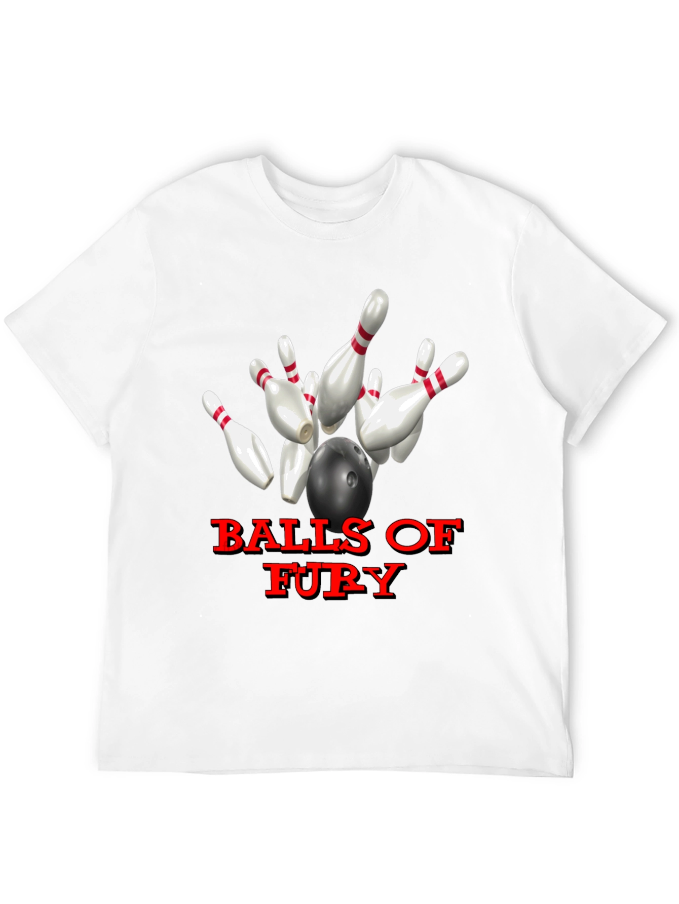 Balls of Fury Bowling T-Shirt - Strike Design