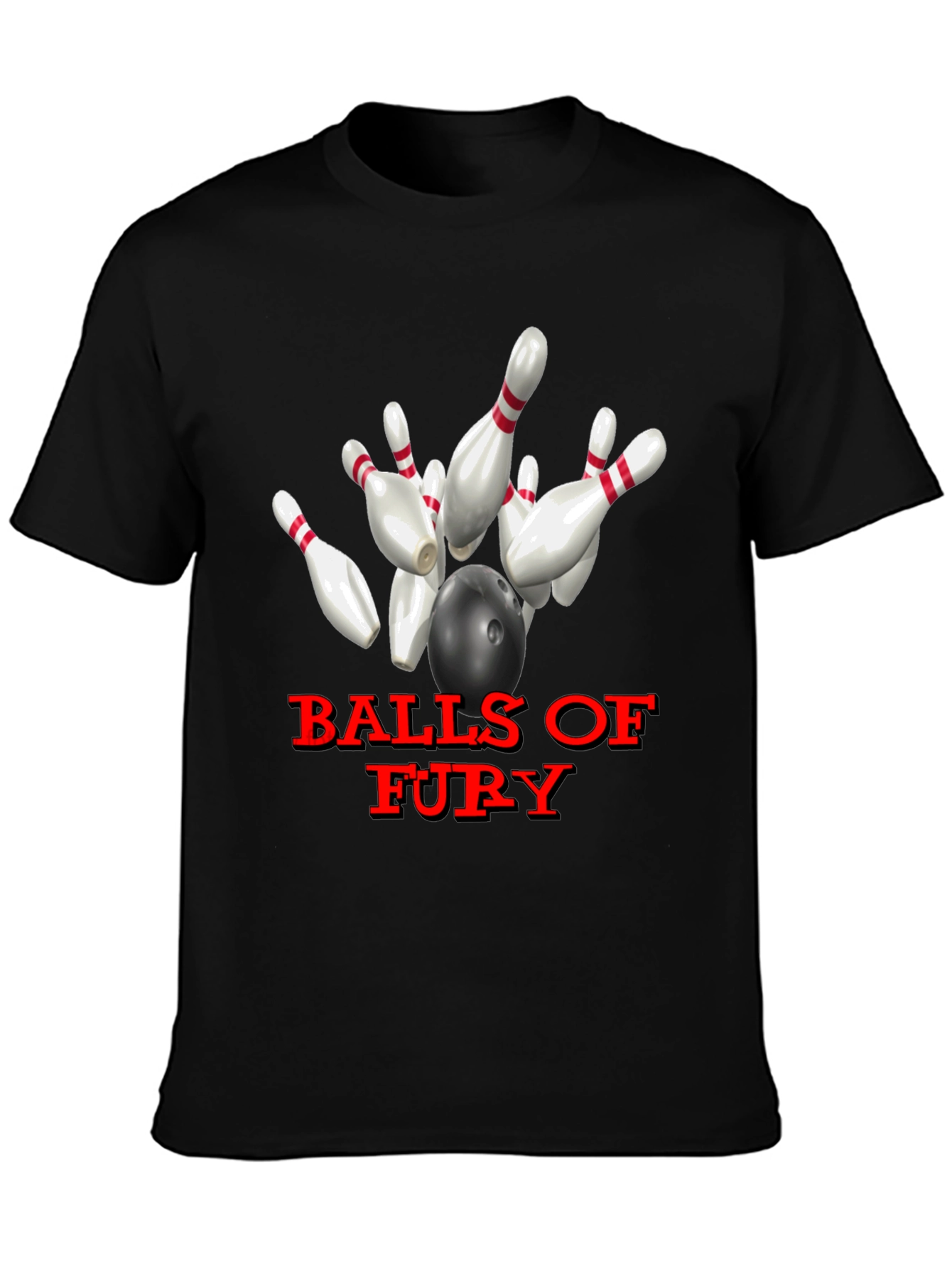 Balls of Fury Bowling T-Shirt - Strike Design