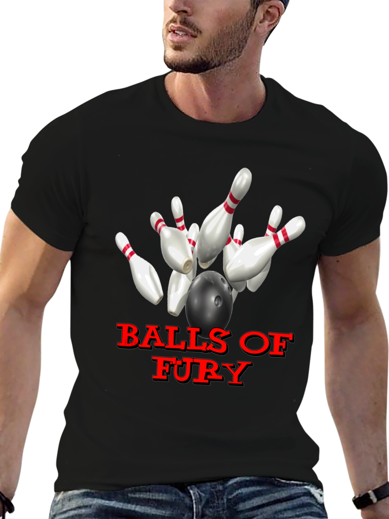 Balls of Fury Bowling T-Shirt - Strike Design