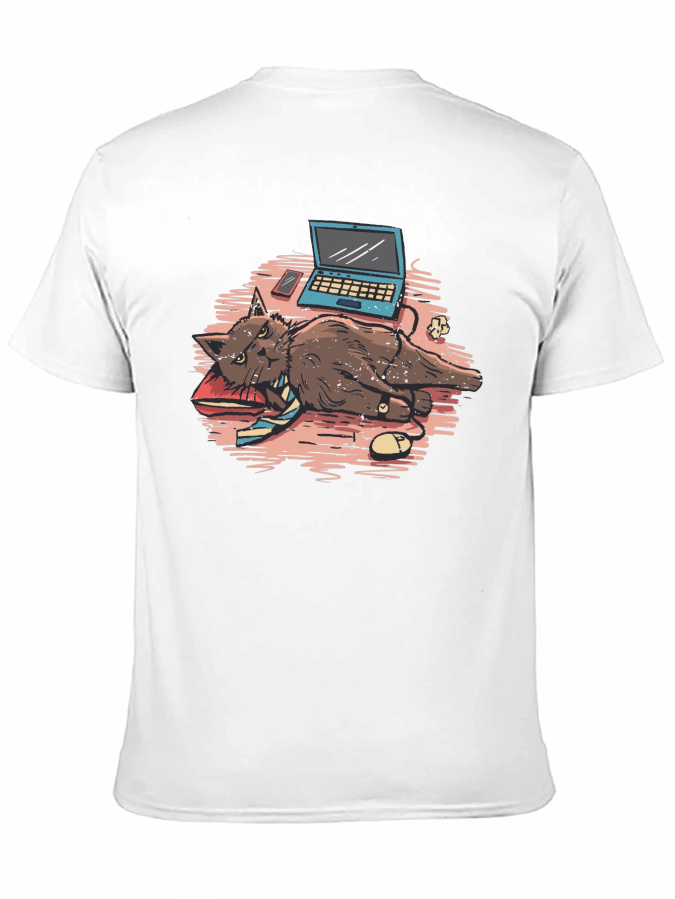 Work From Home Cat Graphic Tee
