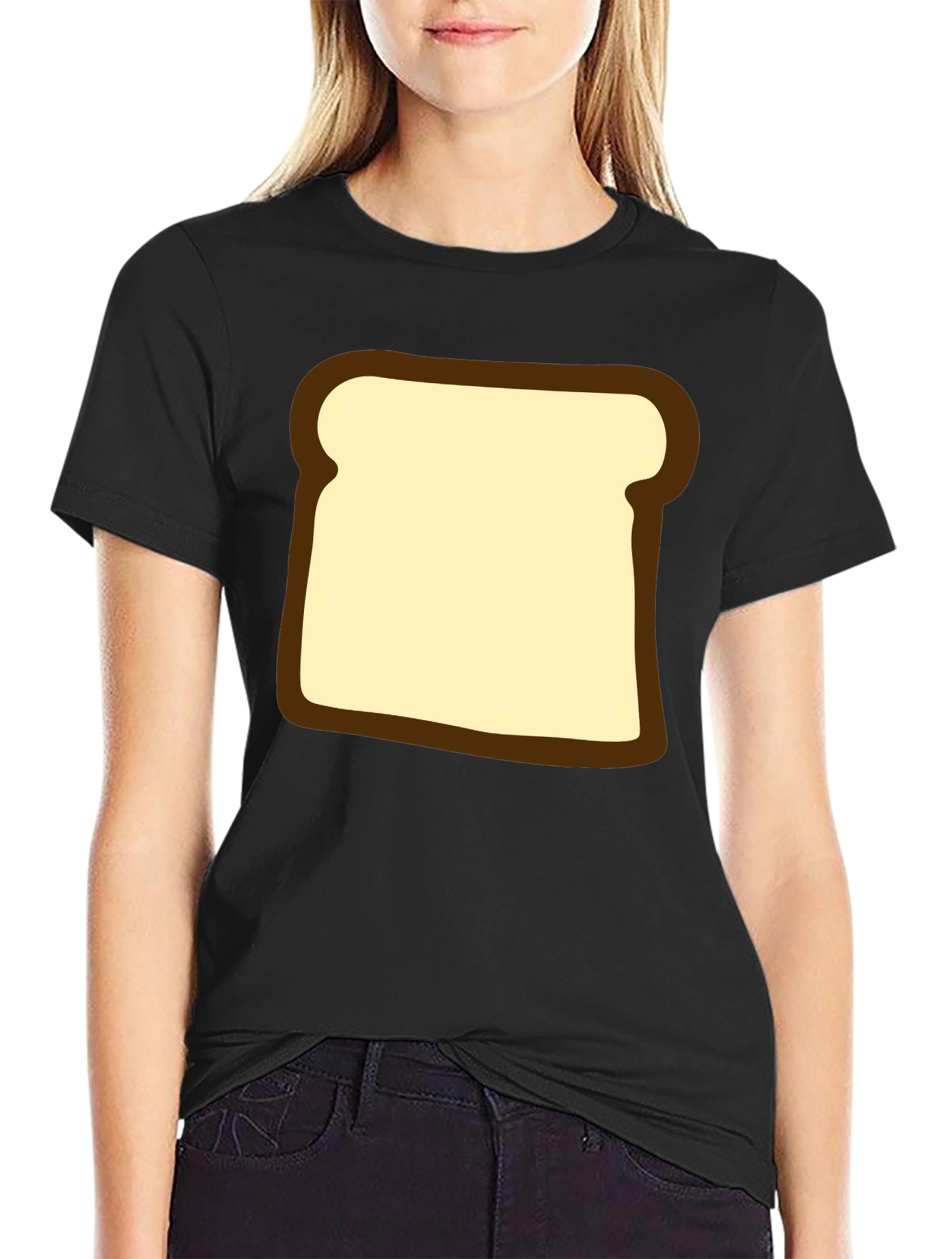 Funny Toast Graphic T-Shirt - Black Comfortable Fit