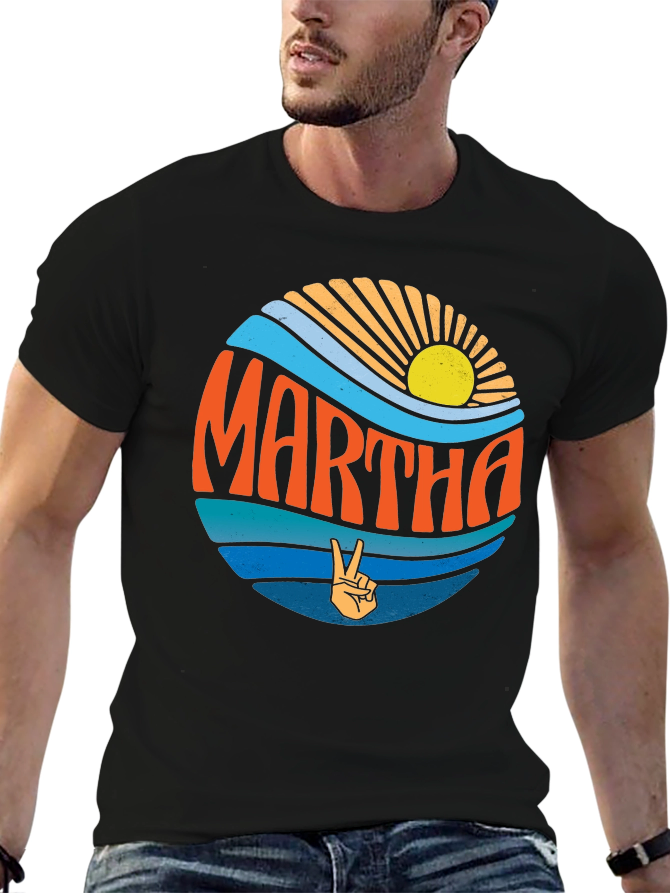 Retro Martha Peace Sign T-Shirt