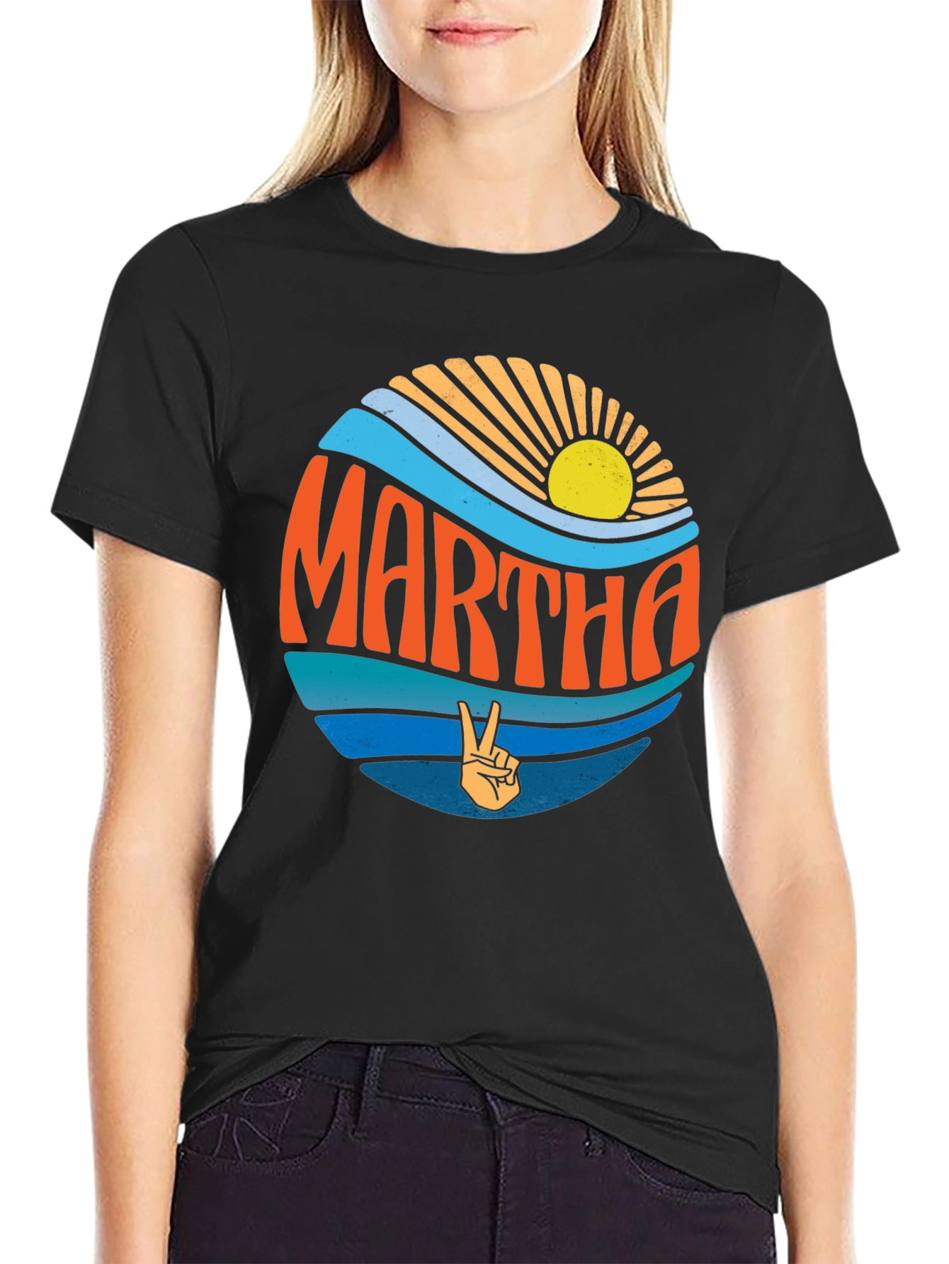Retro Martha Peace Sign T-Shirt