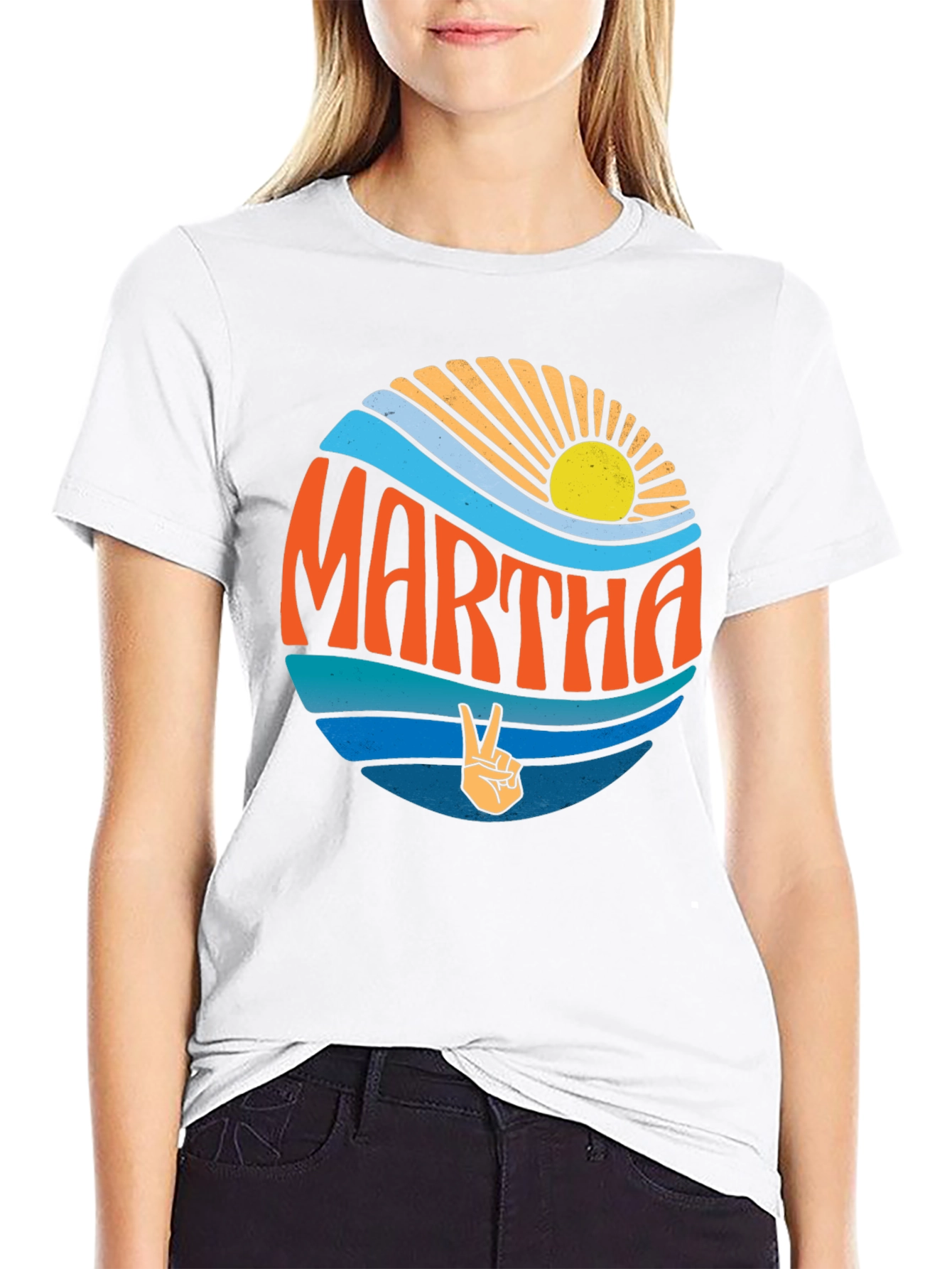 Retro Martha Peace Sign T-Shirt
