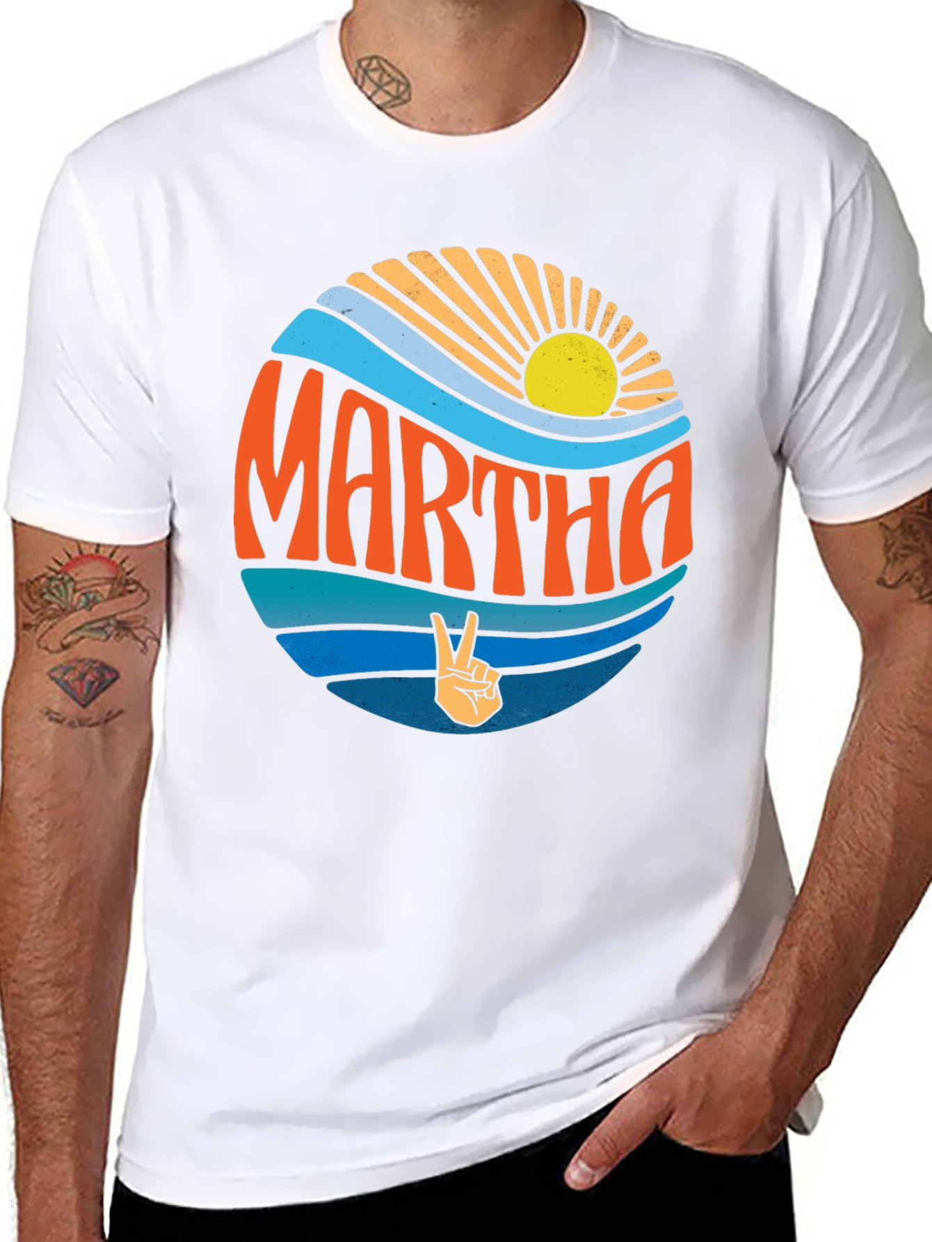 Retro Martha Peace Sign T-Shirt