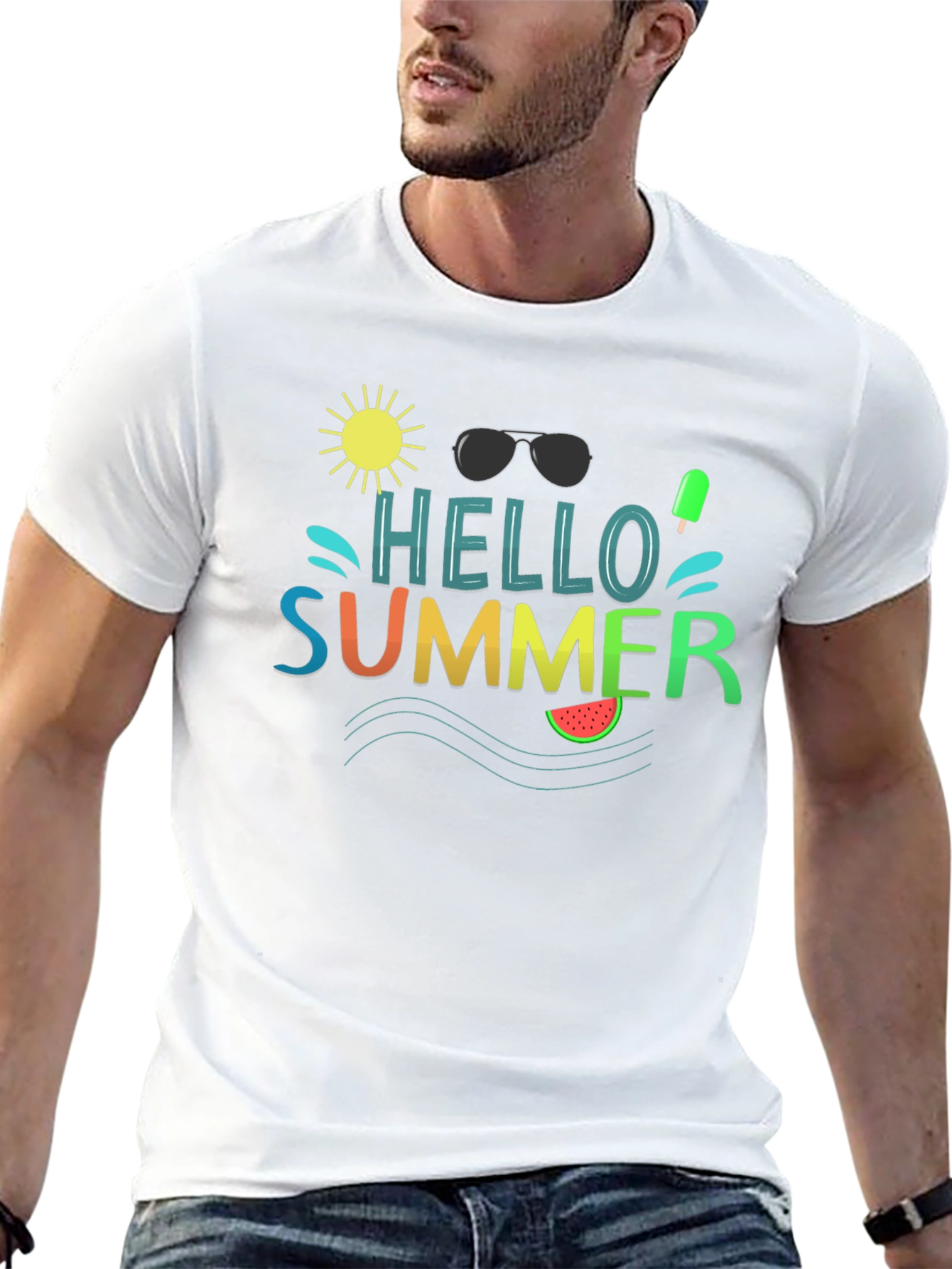 Hello Summer Graphic Tee - Black