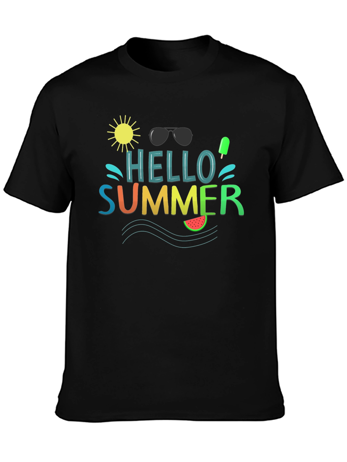Hello Summer Graphic Tee - Black