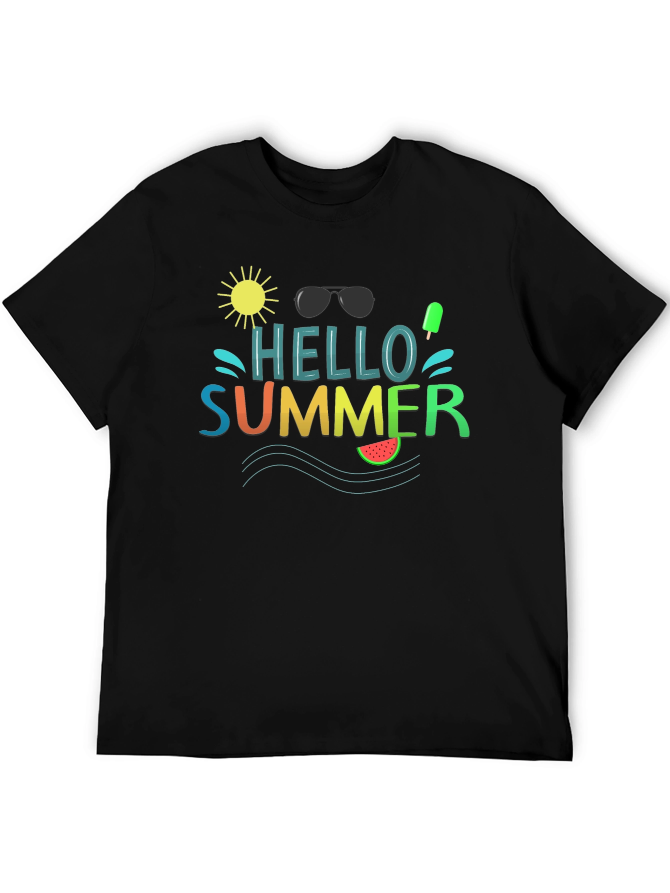 Hello Summer Graphic Tee - Black