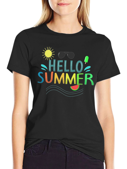 Hello Summer Graphic Tee - Black