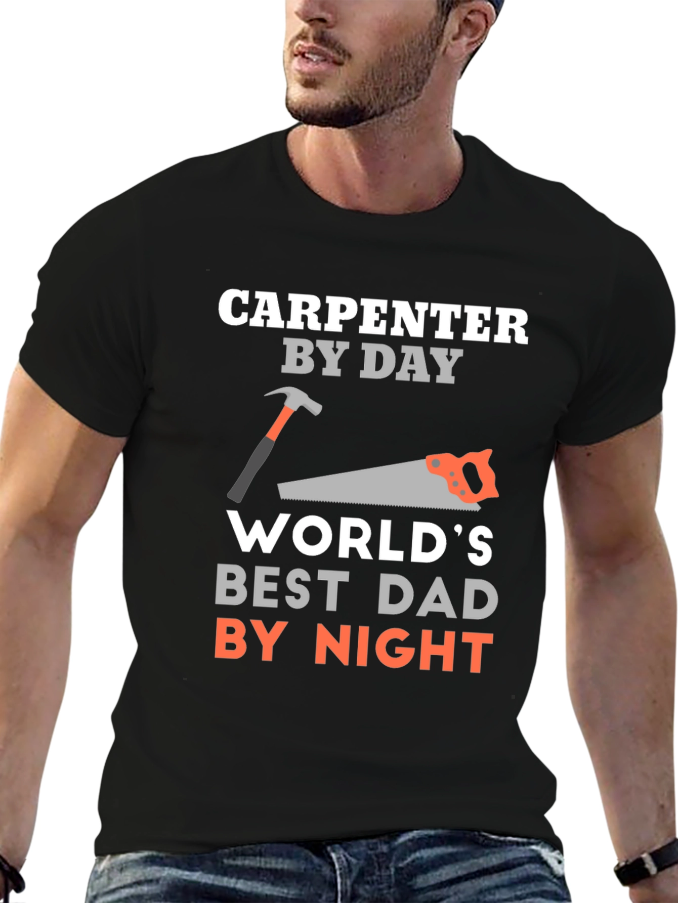 Carpenter Dad Graphic Tee - Best Dad By Night