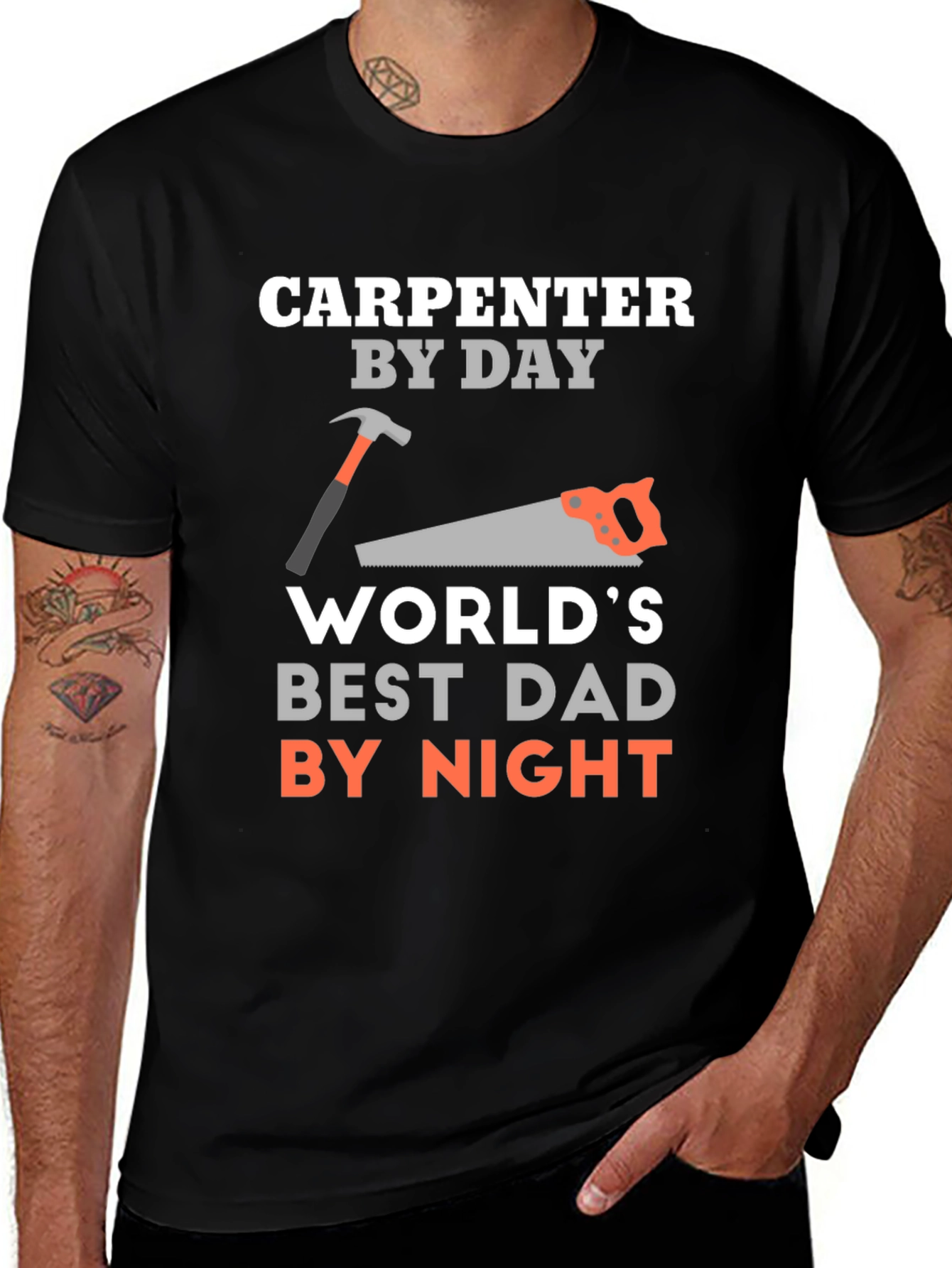 Carpenter Dad Graphic Tee - Best Dad By Night