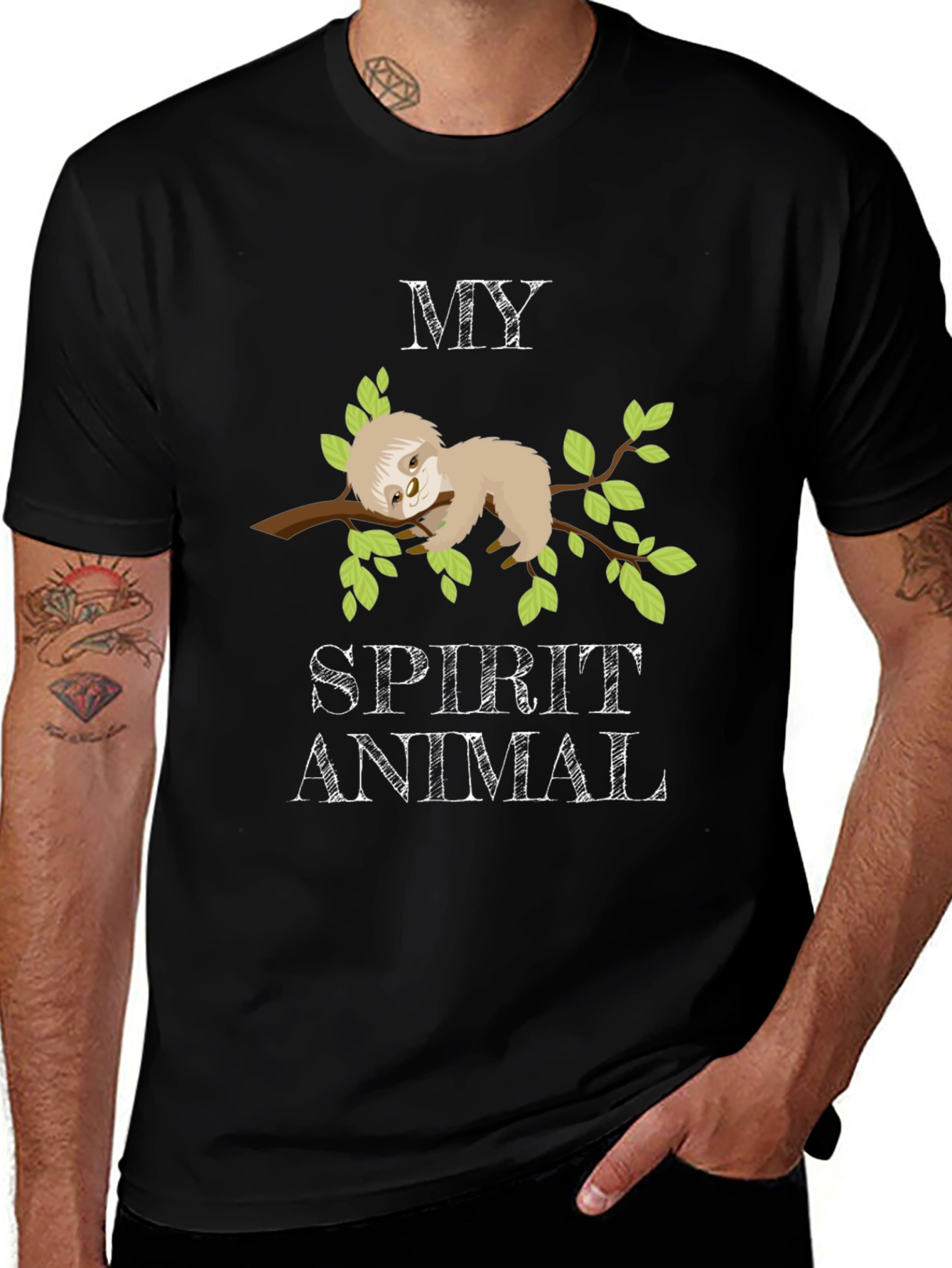 Sloth Spirit Animal Graphic T-Shirt