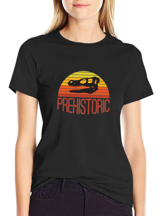 Prehistoric Dinosaur Skull Sunset T-Shirt