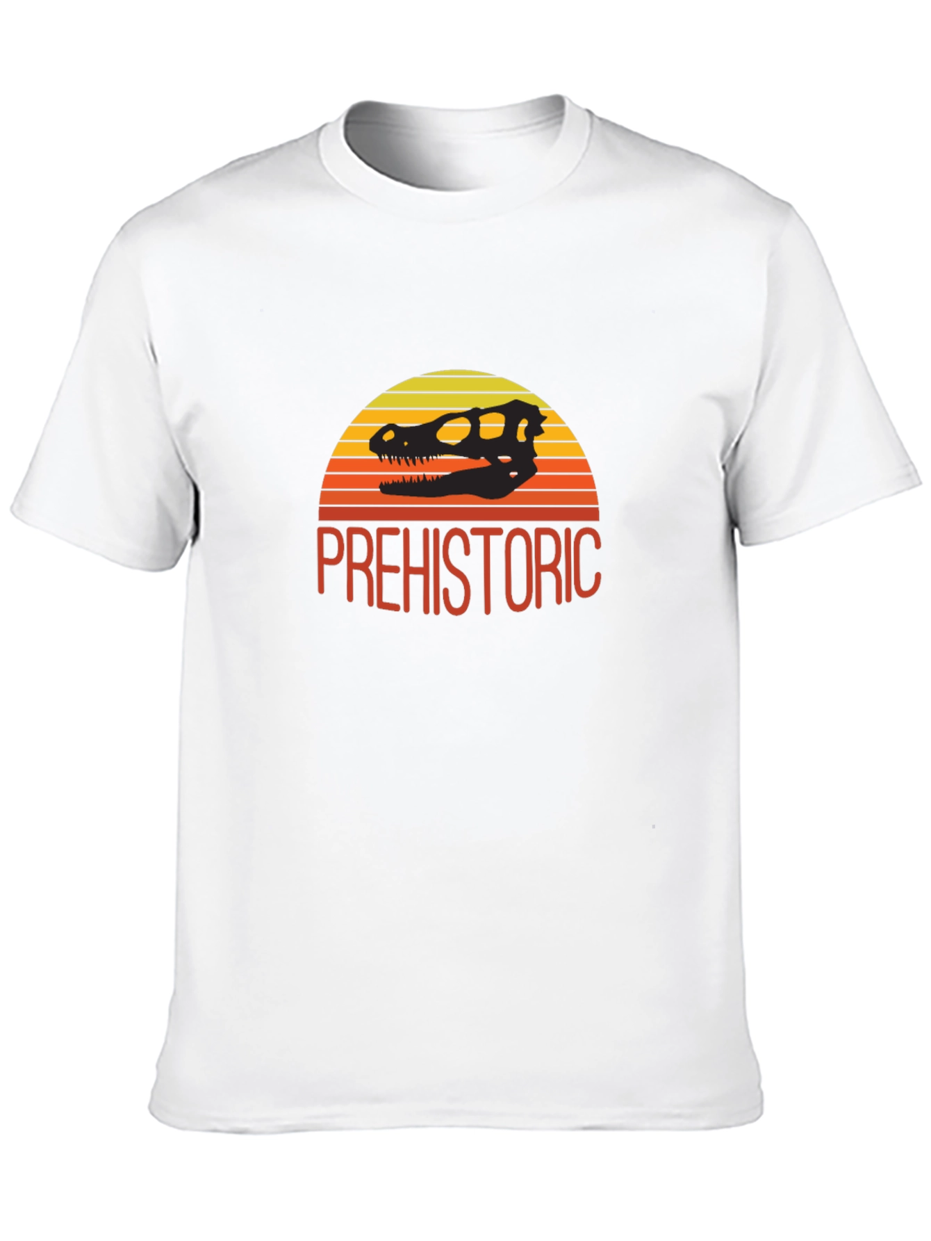 Prehistoric Dinosaur Skull Sunset T-Shirt