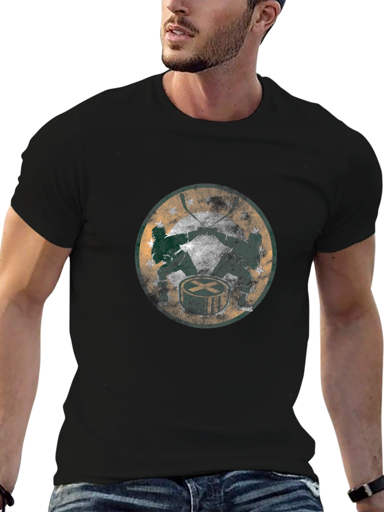Hockey & Drum T-Shirt - Unique Graphic Tee