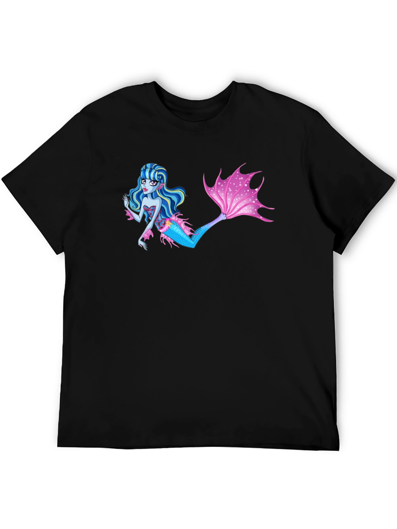 Mermaid Graphic Black T-Shirt