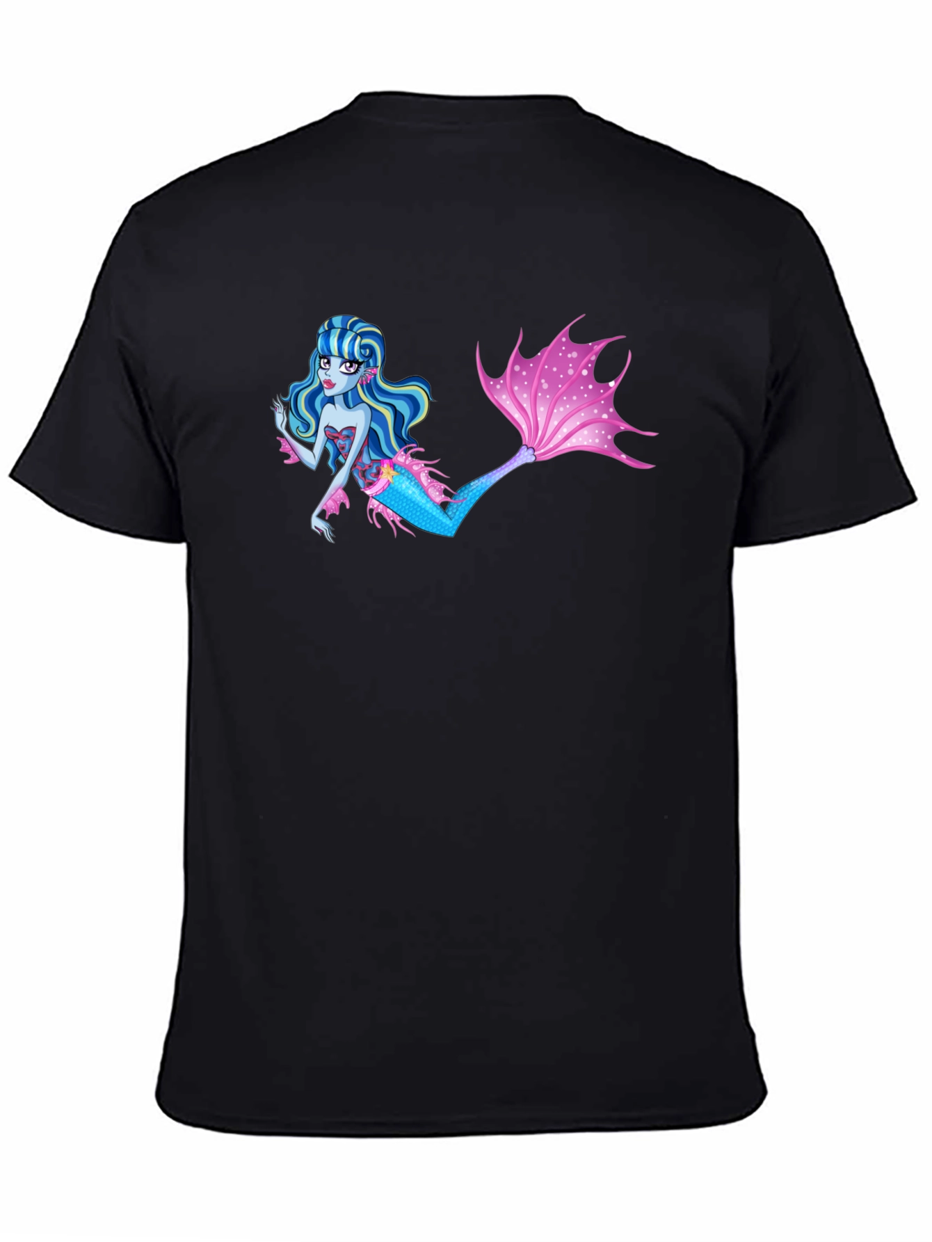 Mermaid Graphic Black T-Shirt