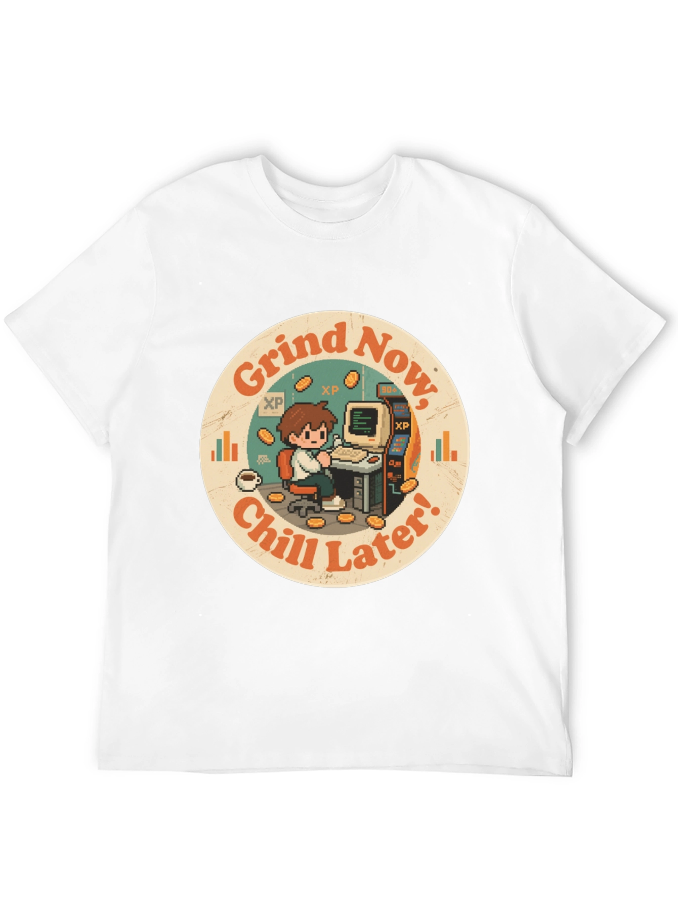 Grind Now Chill Later T-Shirt - Gamer Style